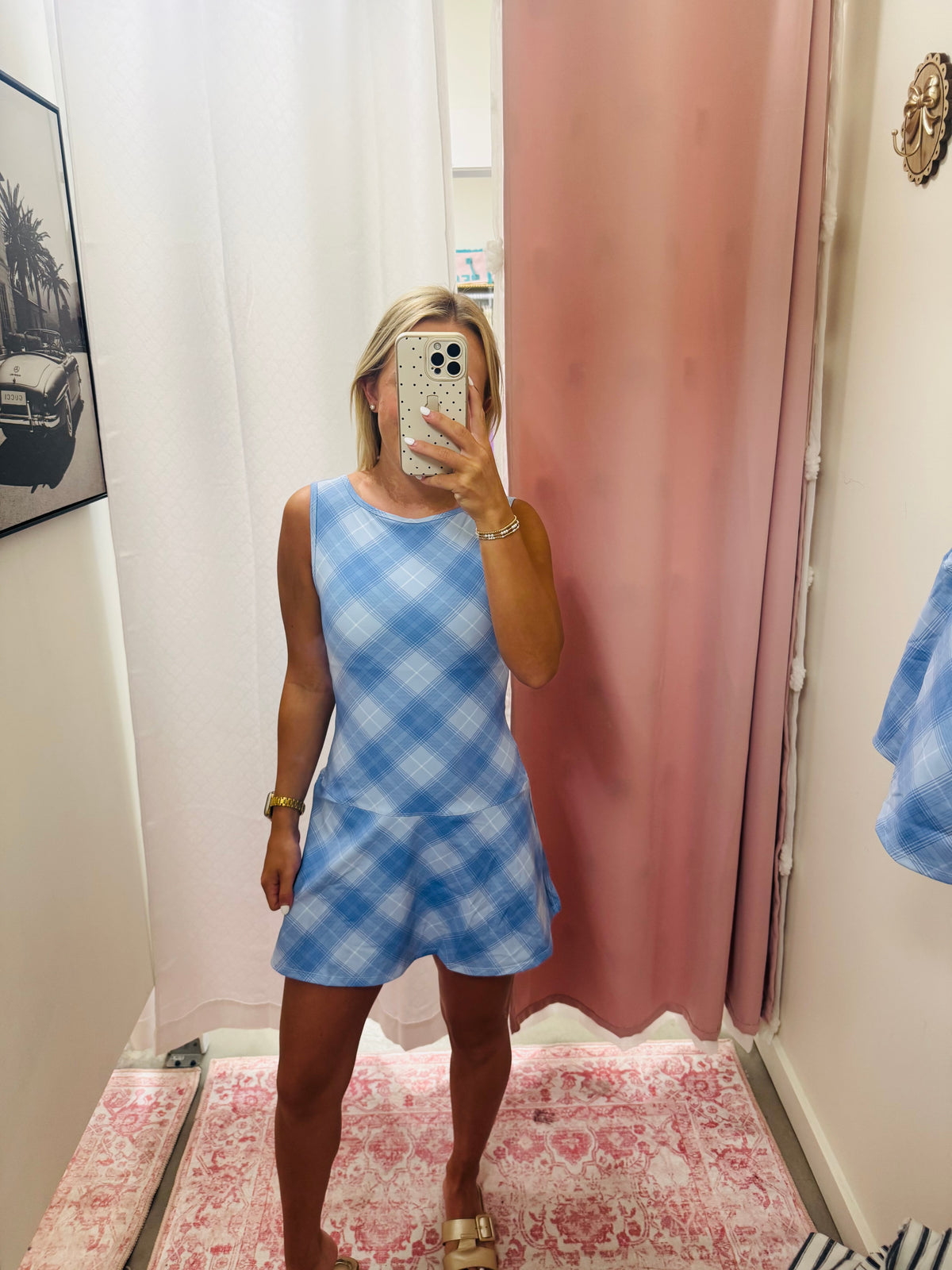 Blue Diamond Drop Waist Dress