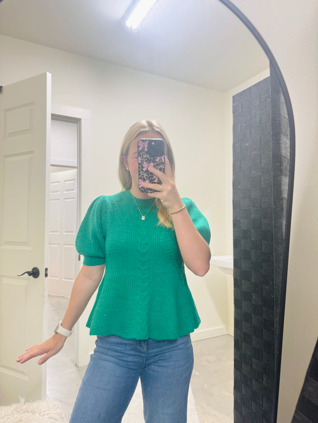 Kelly Green Peplum Sweater