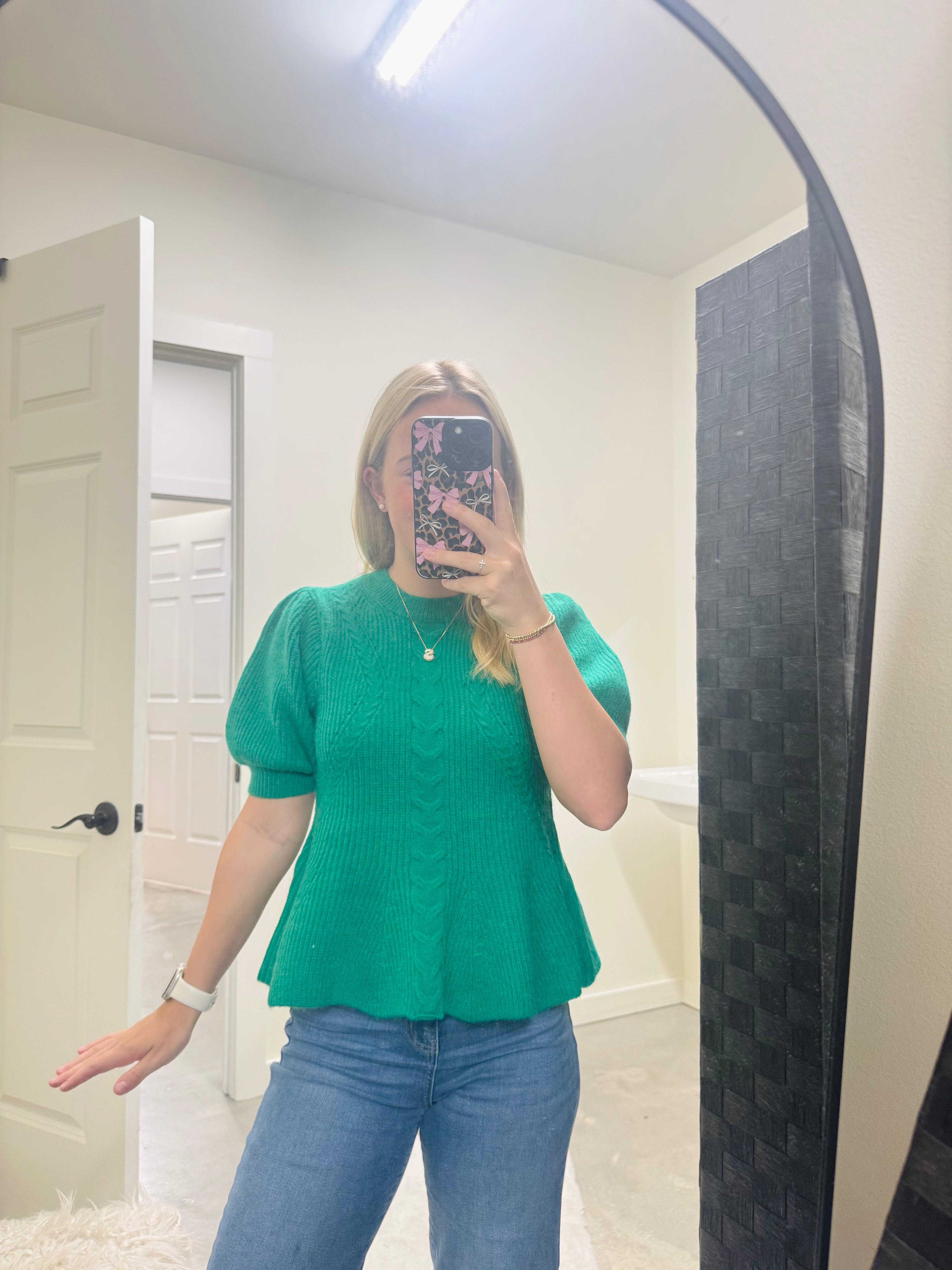 Kelly Green Peplum Sweater