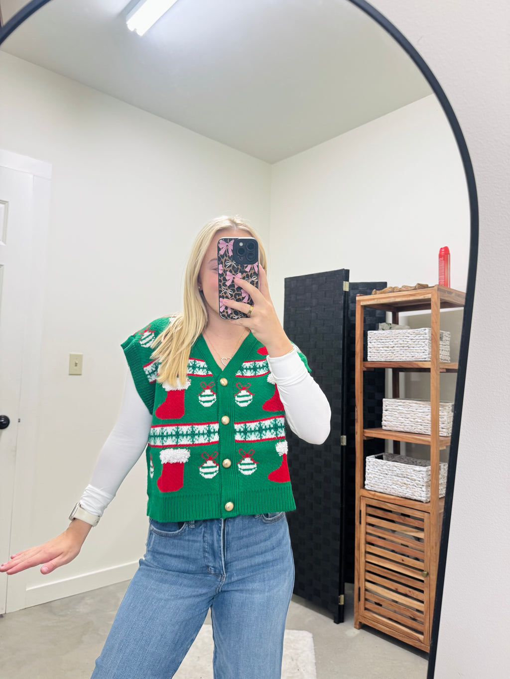 Christmas Button Up Vest