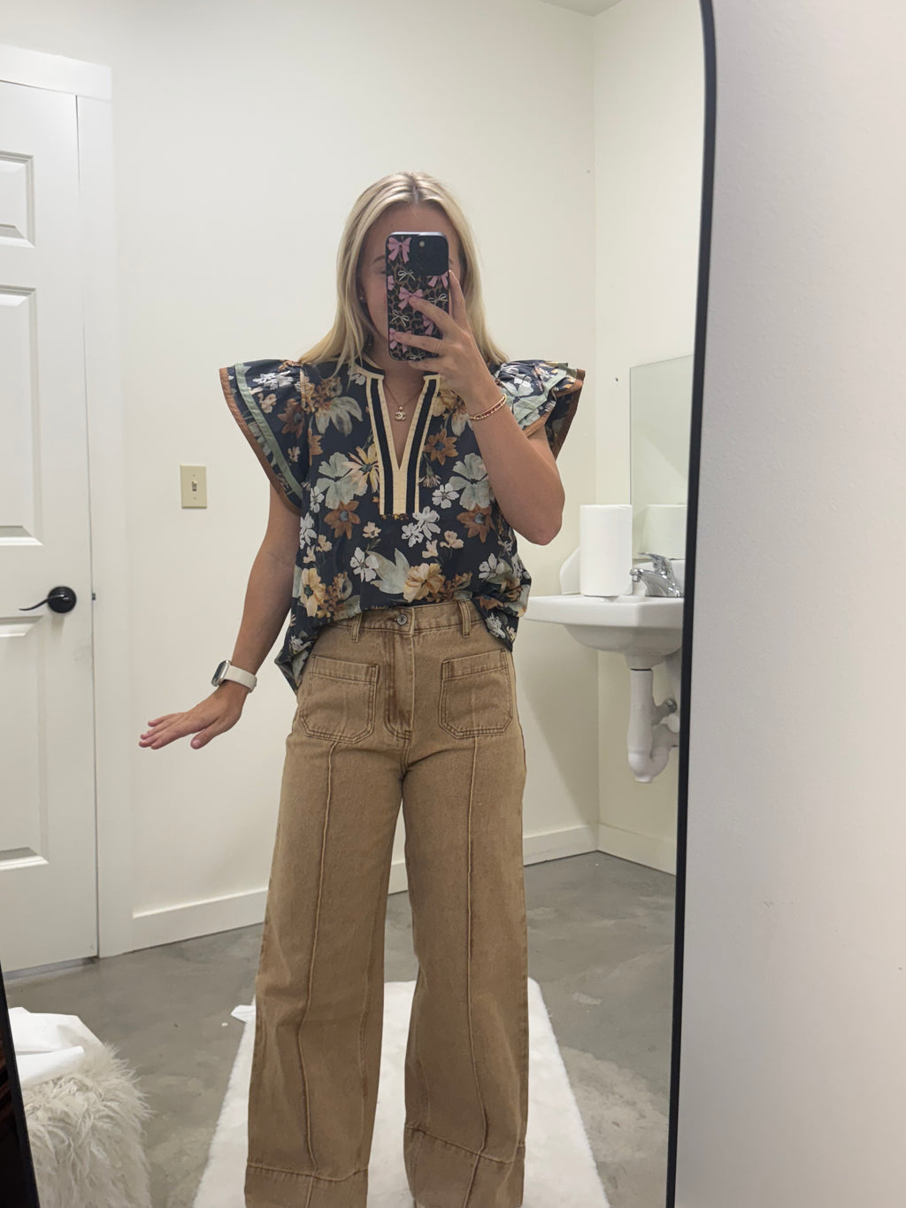 Camel Wide Leg Jeans