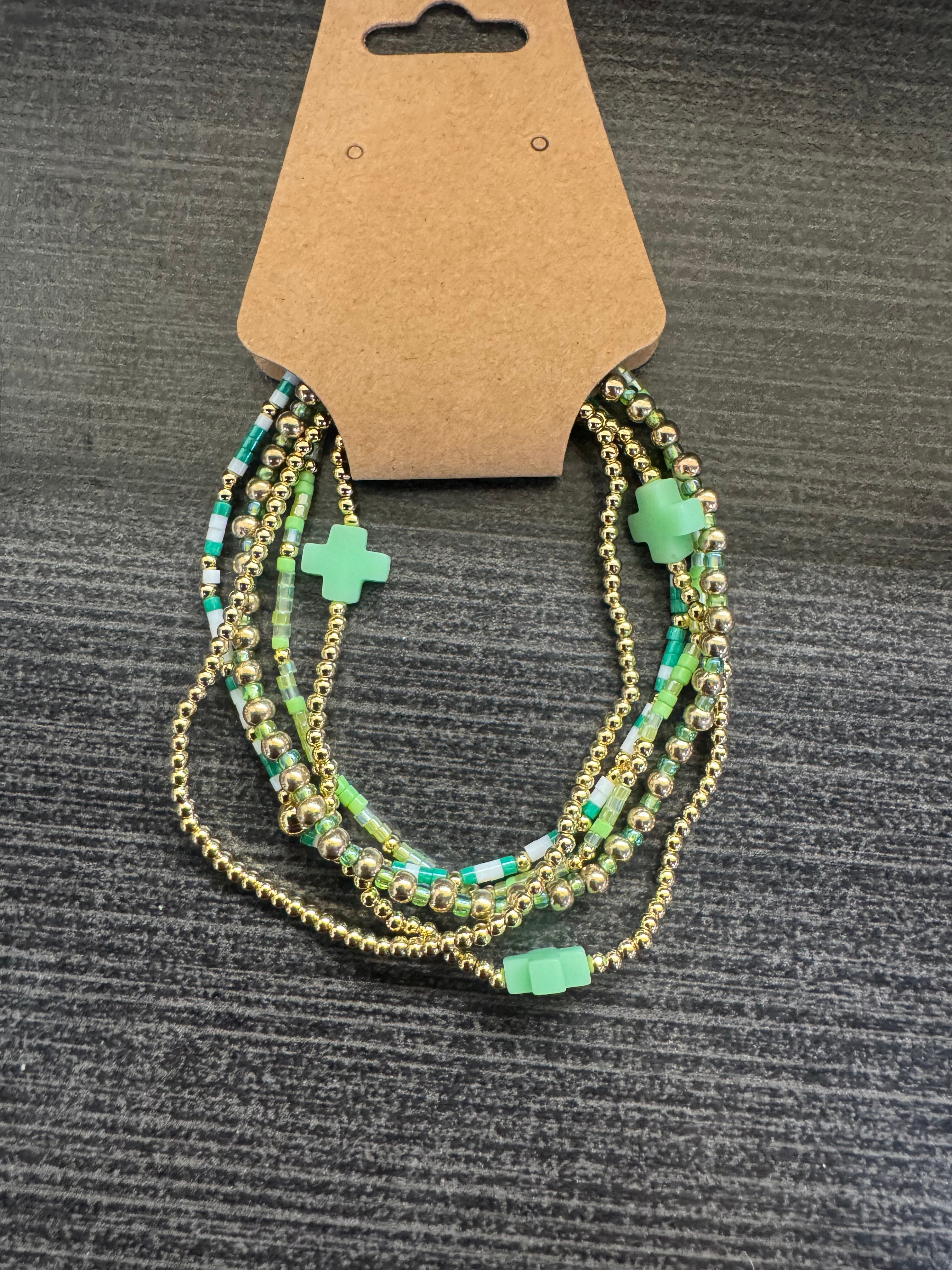 Set of 5 Mint Green Braclets