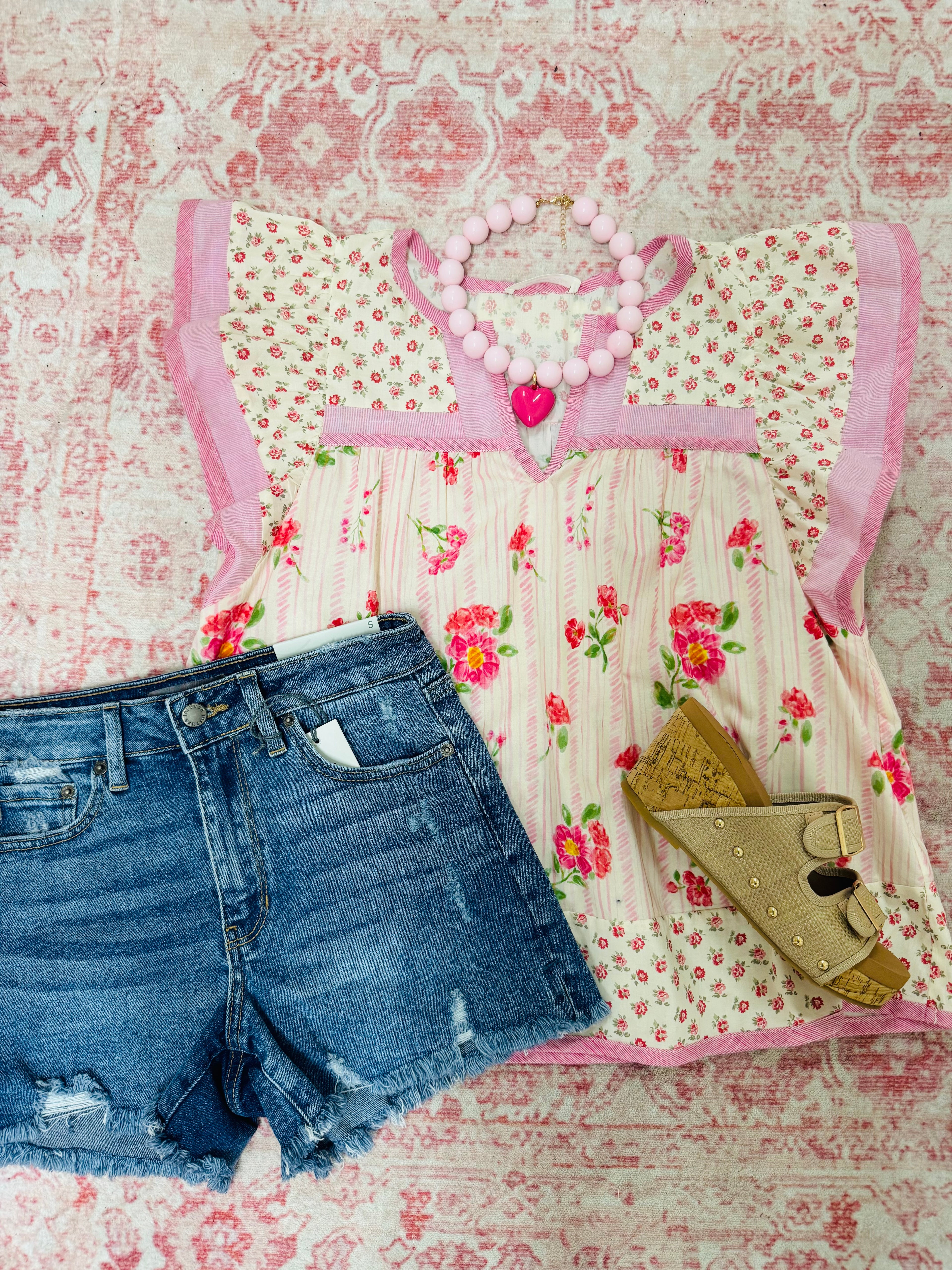 Light Pink Chunky Heart Necklace