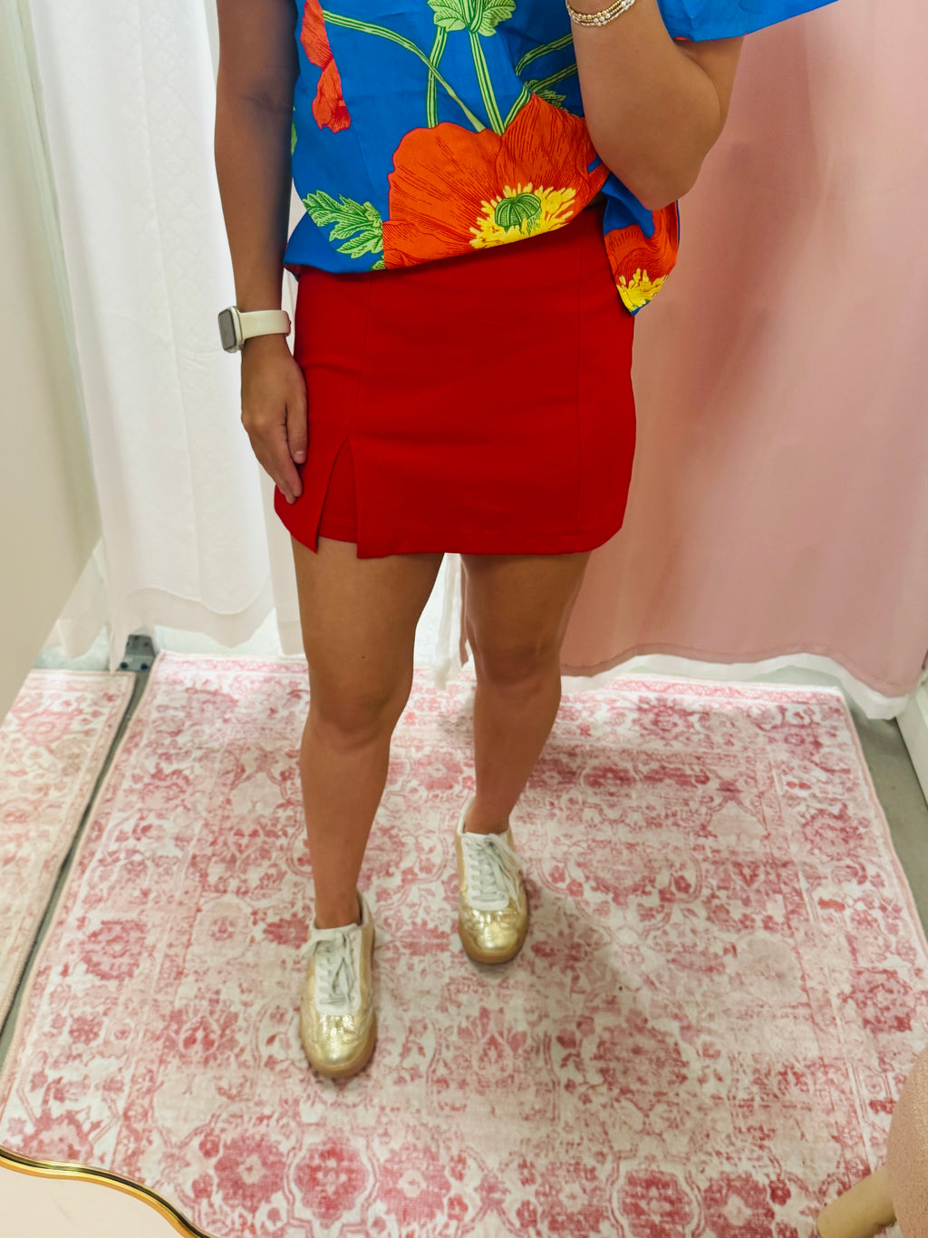 Red Soft Skort