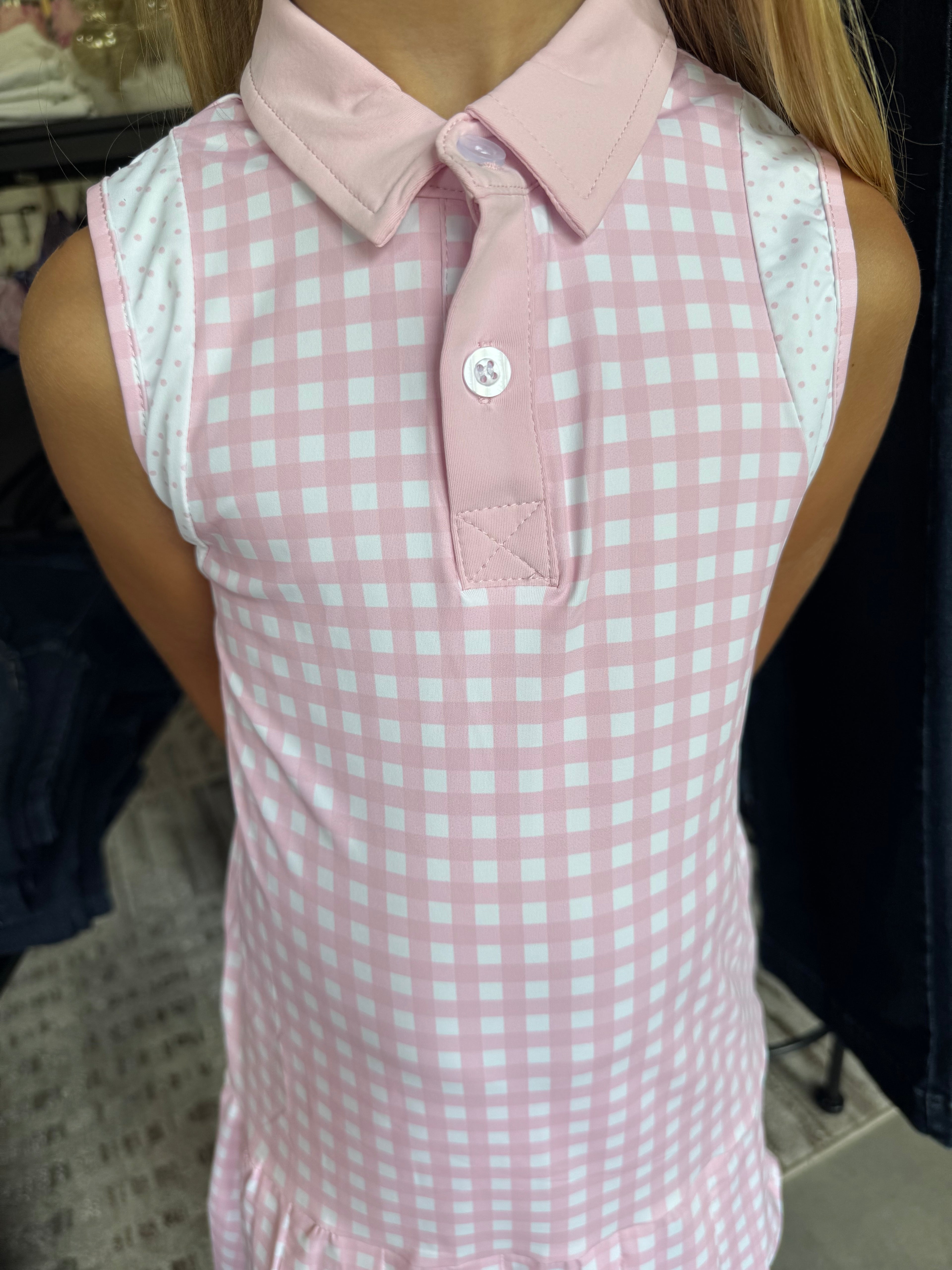 Pink Gingham Athletic Dress