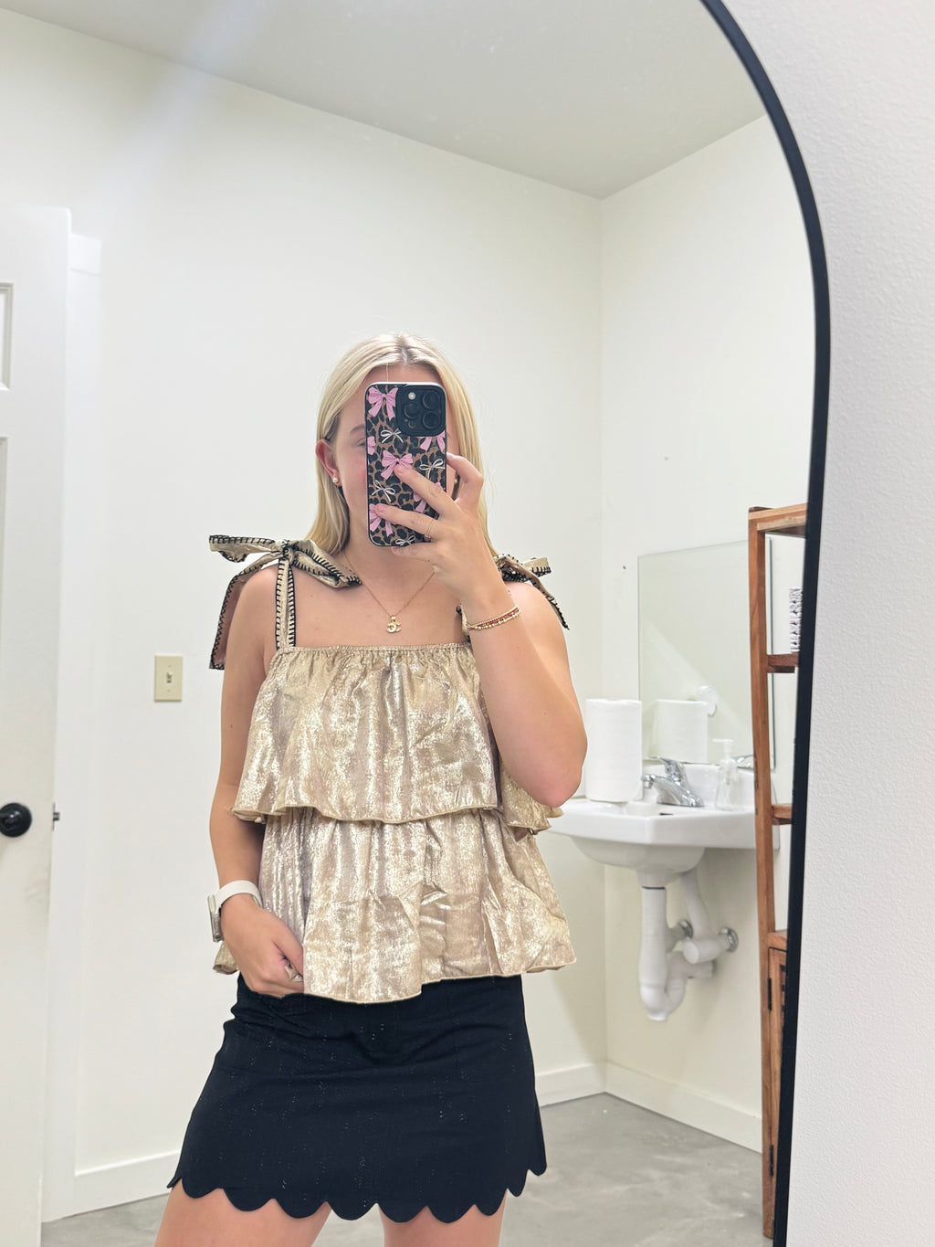 Tiered Shiny Gold Top