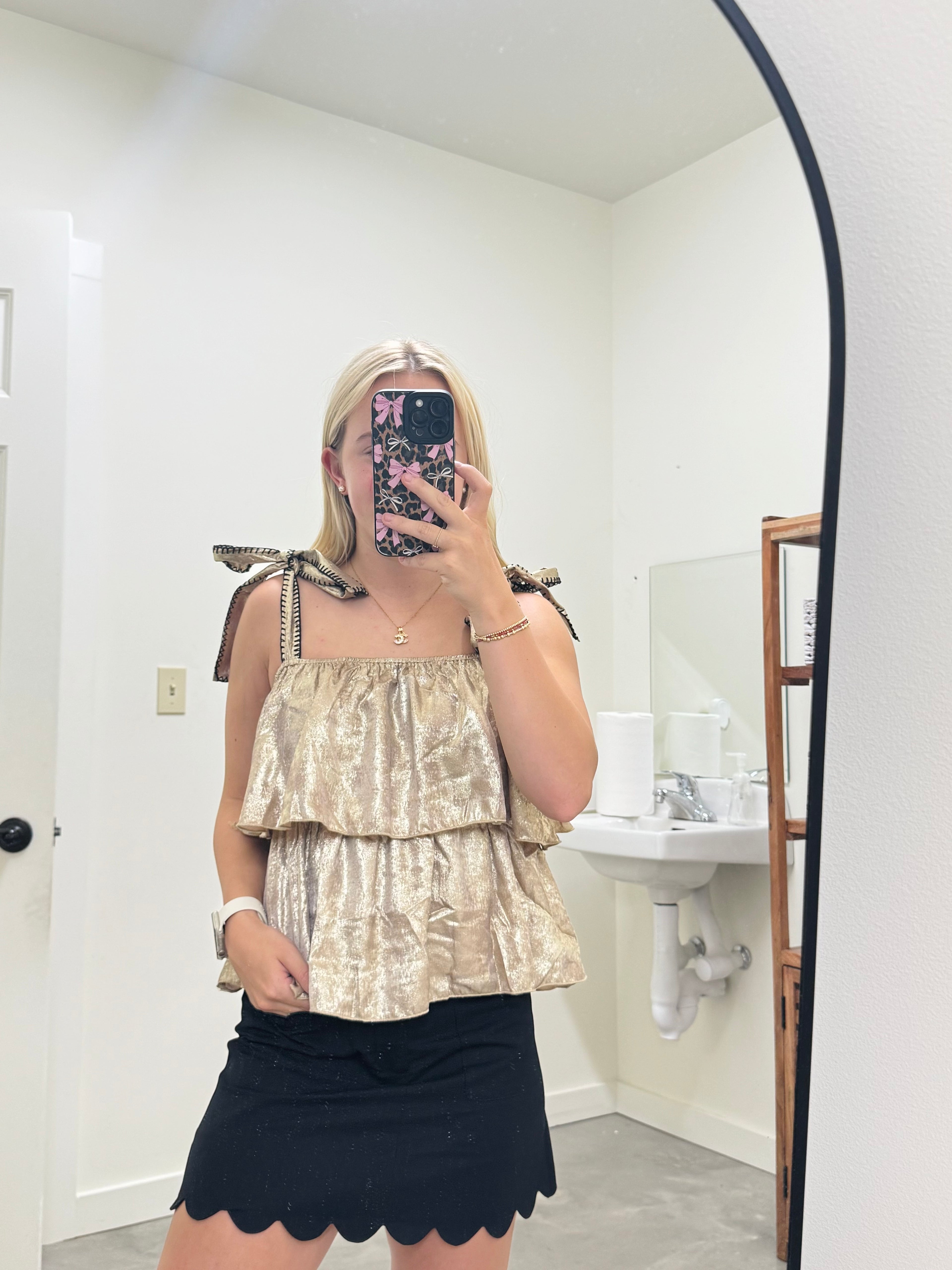 Tiered Shiny Gold Top