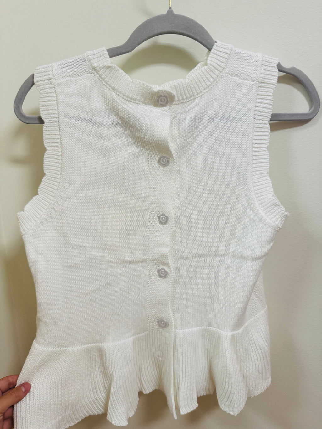 Off White Peplum Top