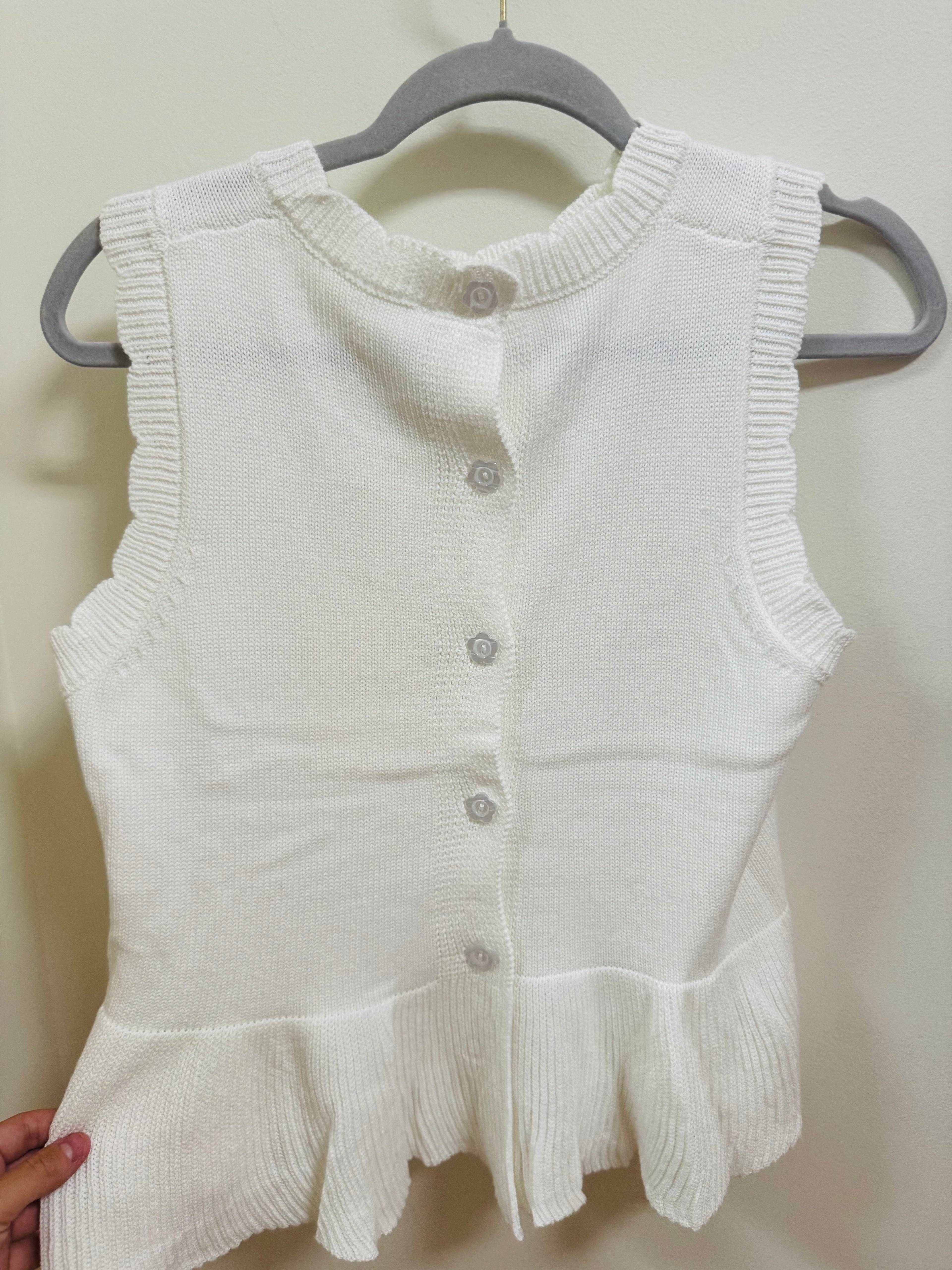 Off White Peplum Top
