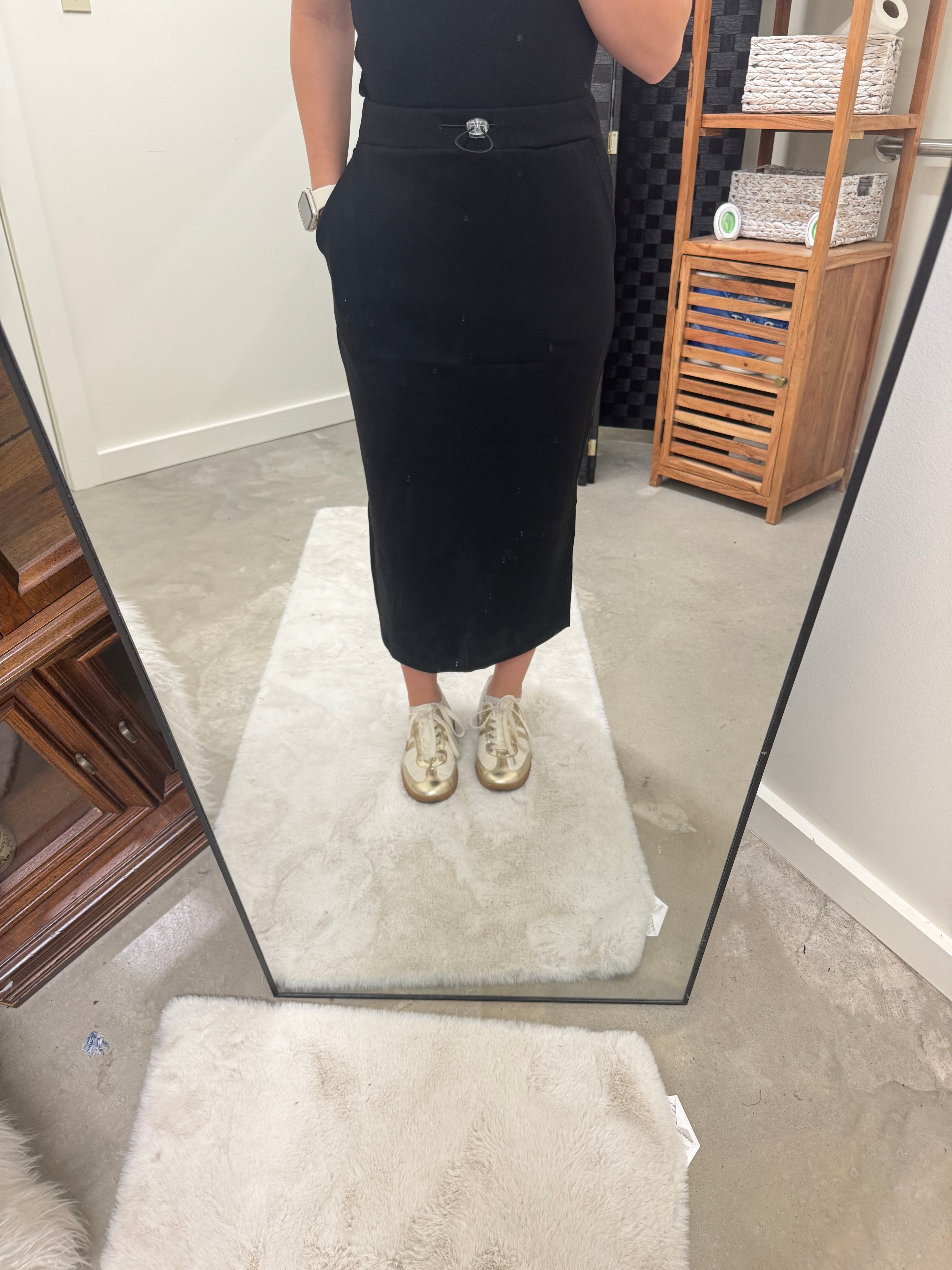 Soft-stream Midi Skirt