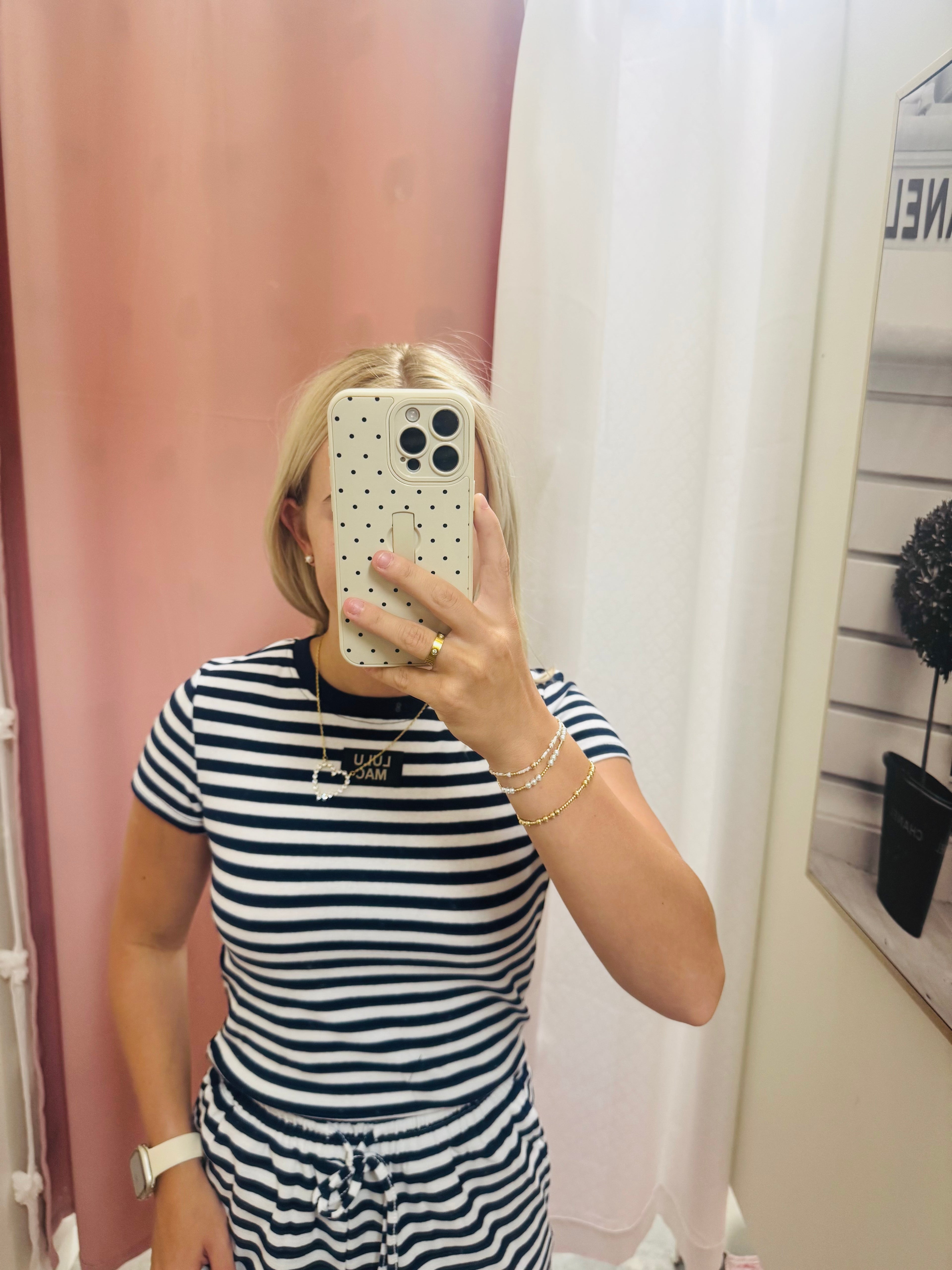 Navy Stripe Baby Tee