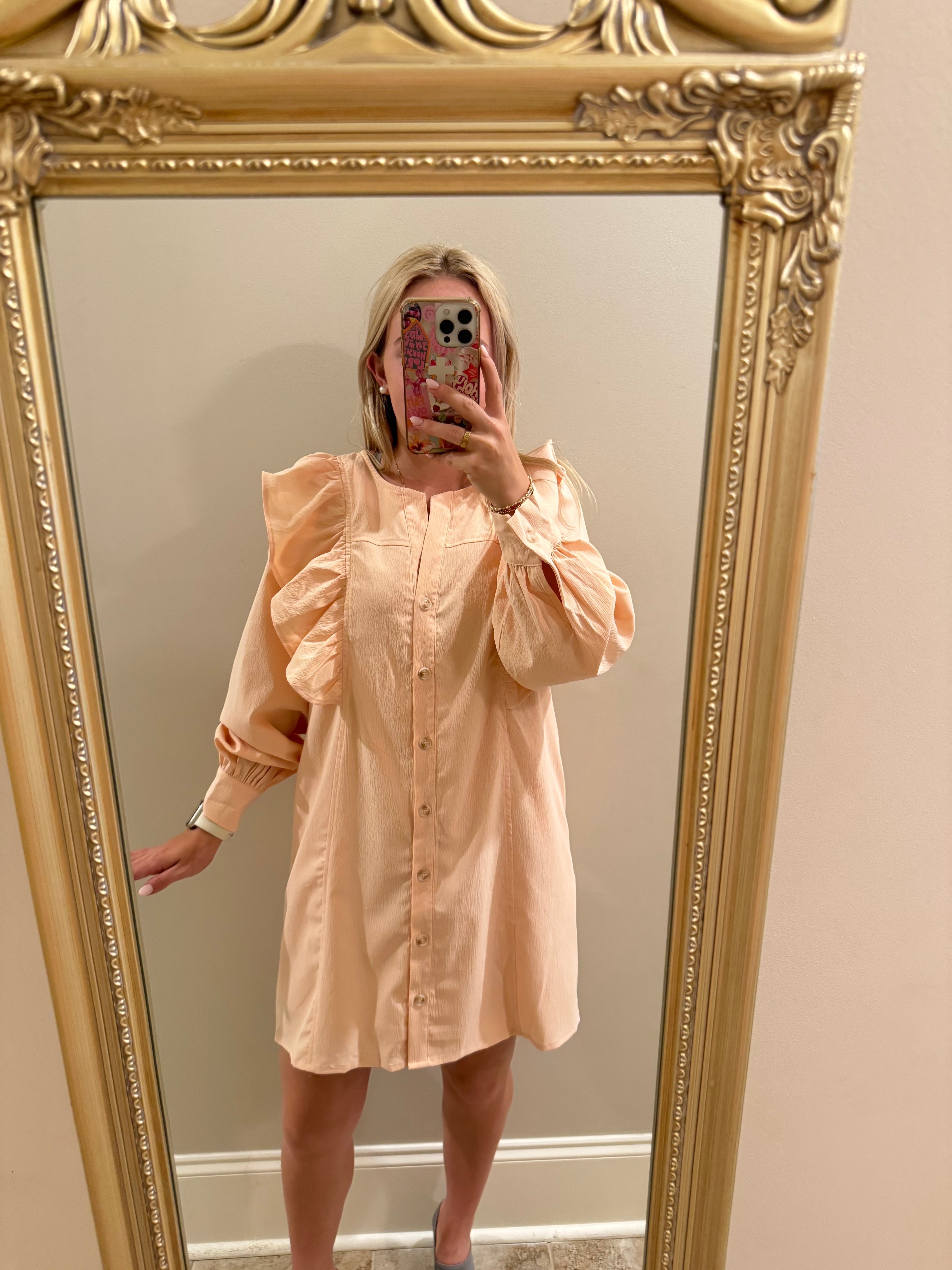 Peach Ruffle Dress