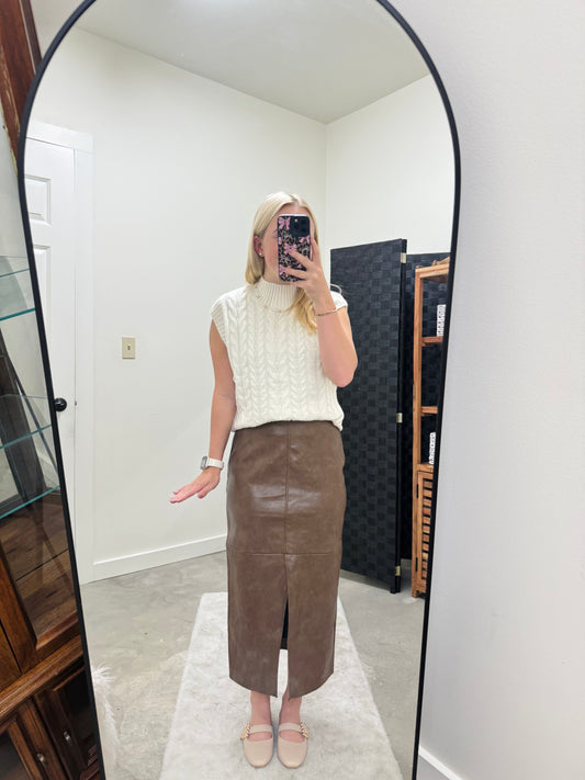 Leather Midi Skirt