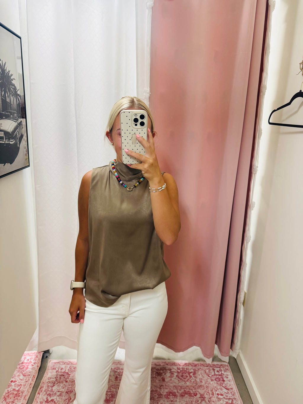 Silk Mock Neck Top