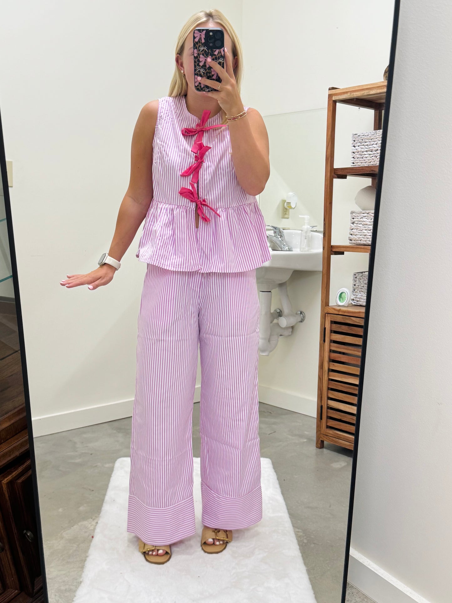 Pink Striped Pants