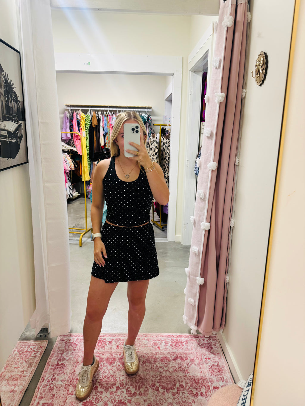 Black Polka Dot Athletic Set