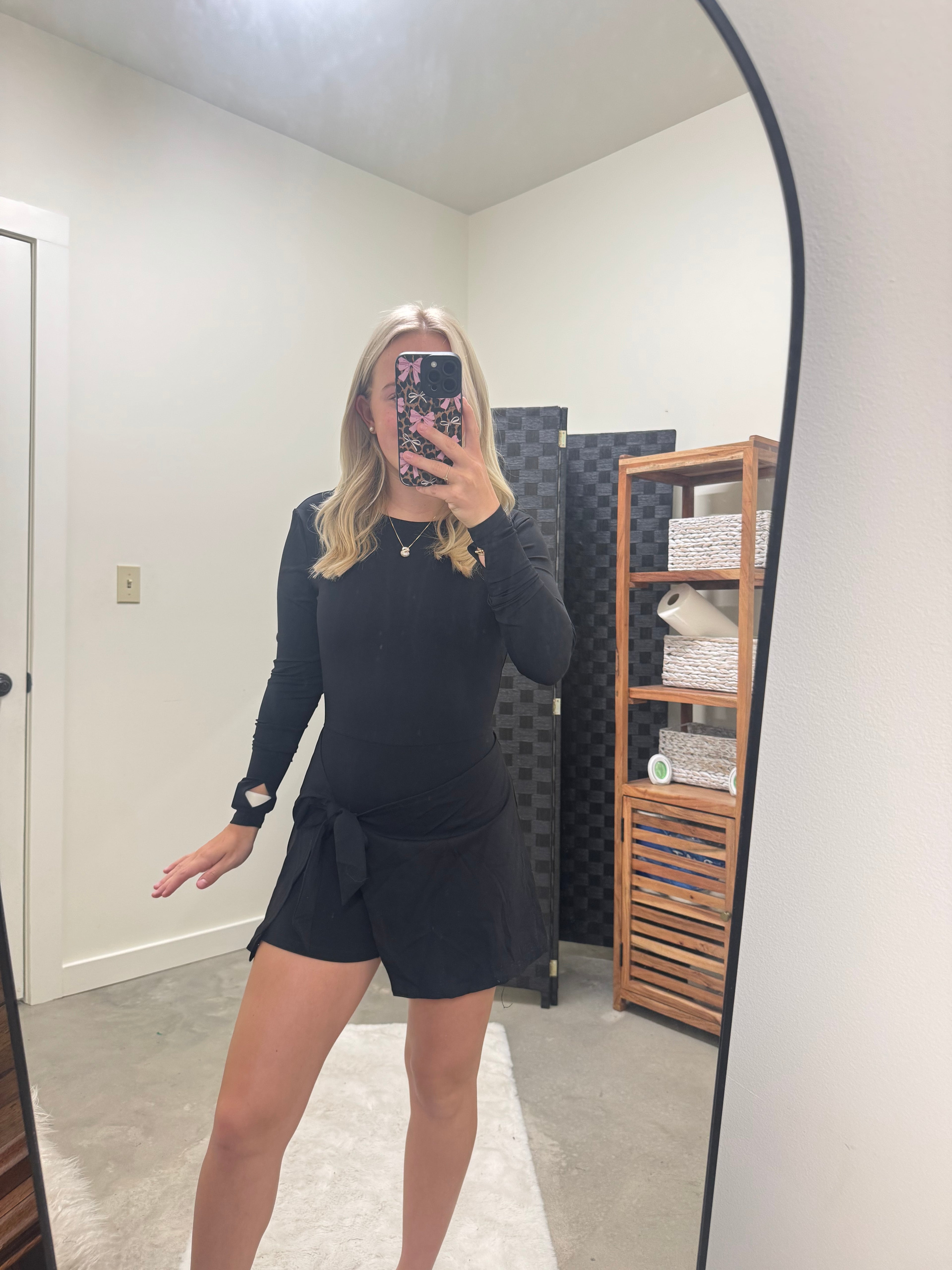 Long Sleeve Black Wrap Dress