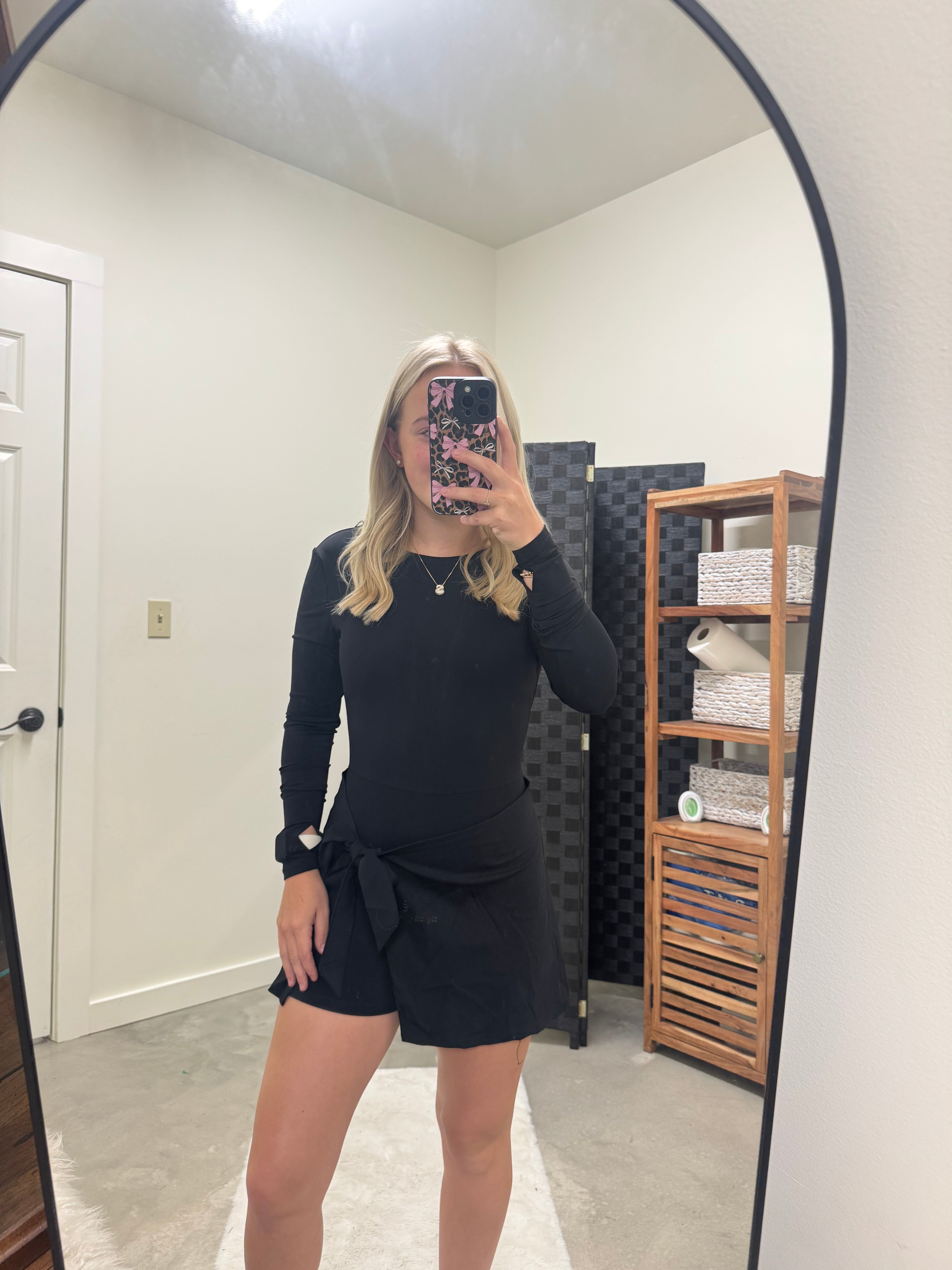 Long Sleeve Black Wrap Dress