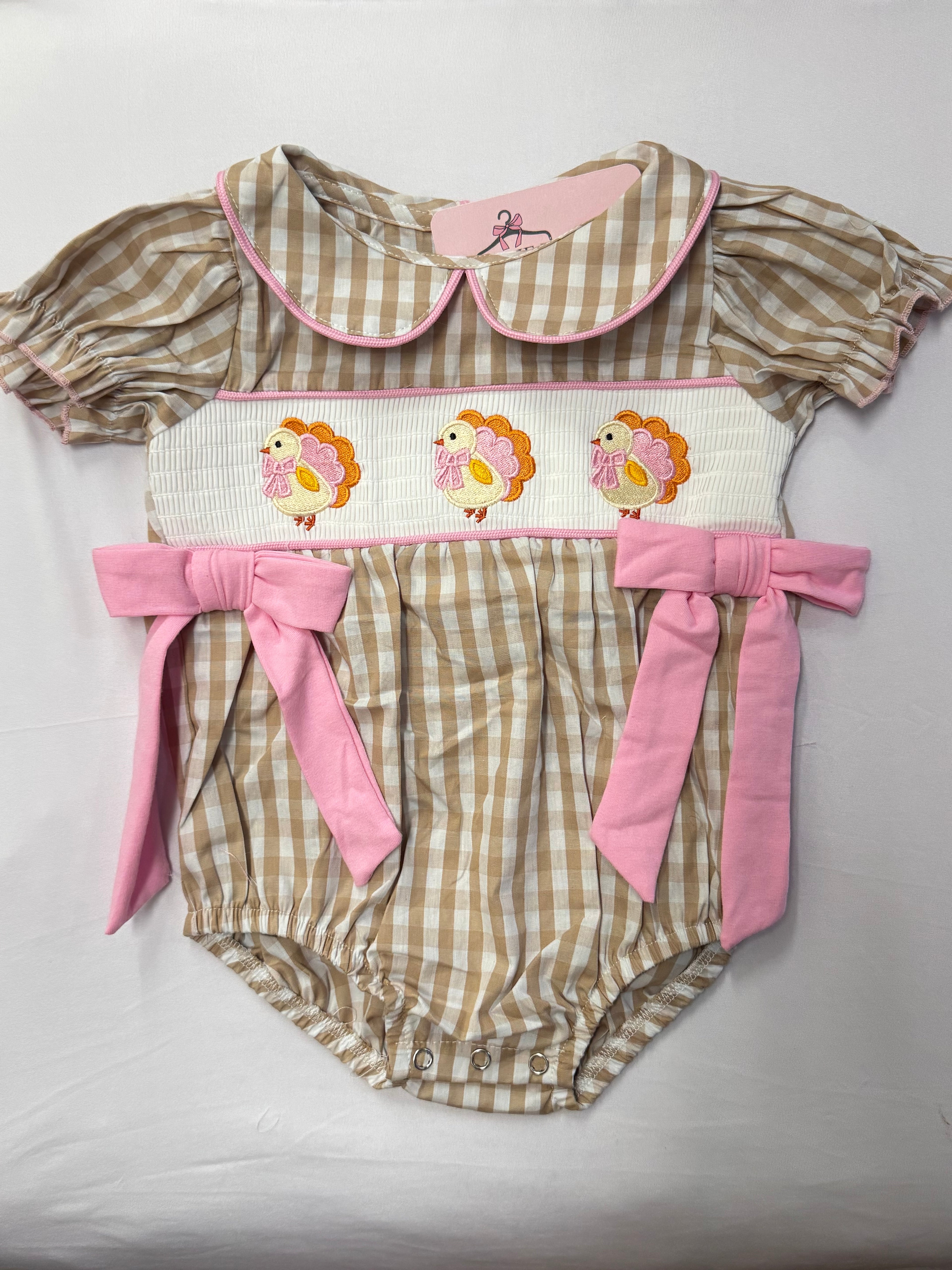 Beige Gingham Turkey Bubble