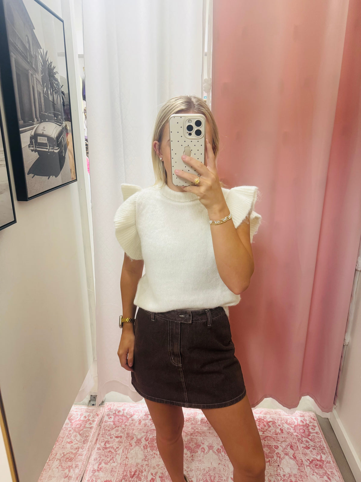 Brown Jean Skort