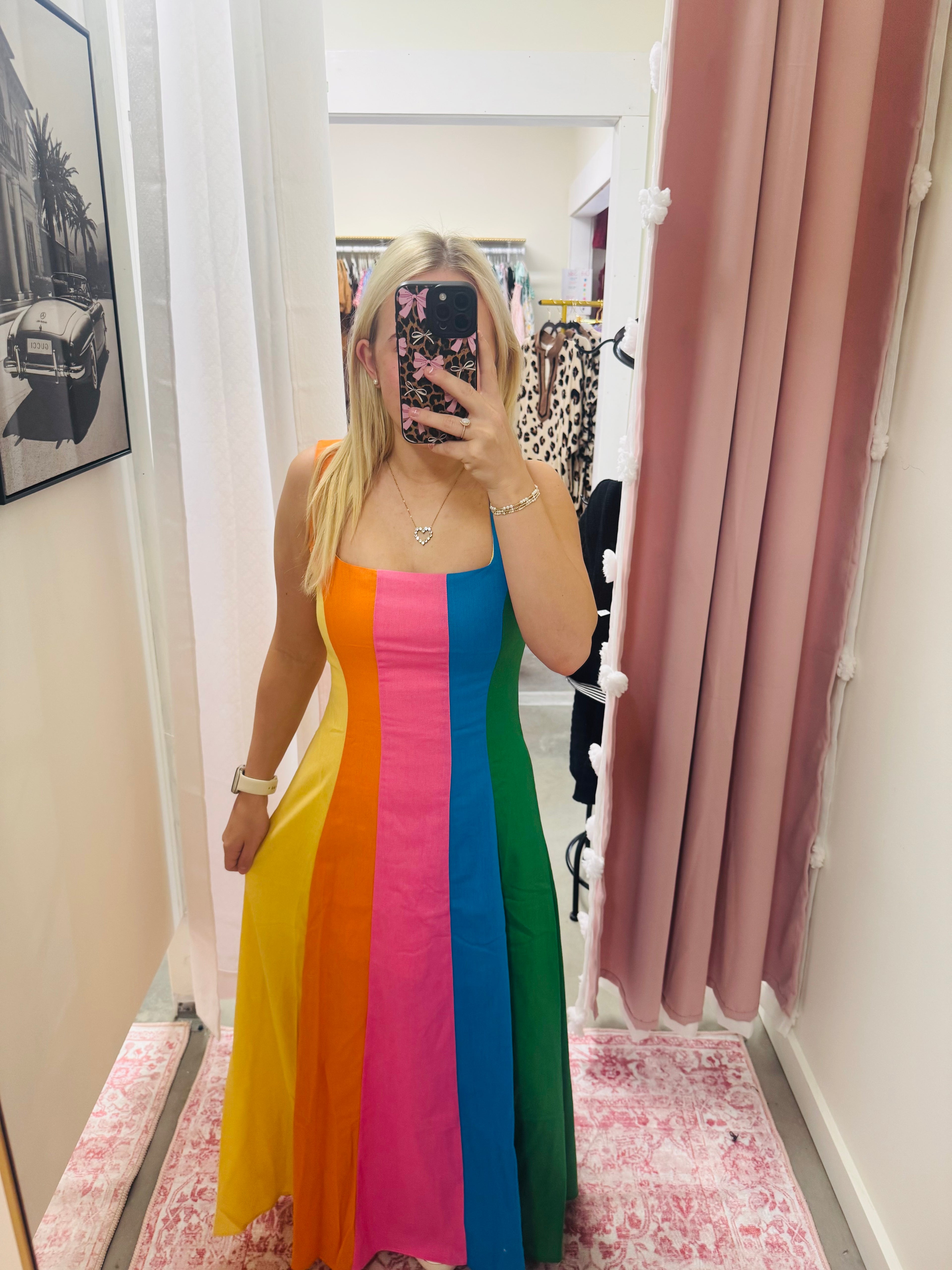 Colorblock Stripe Maxi Dress