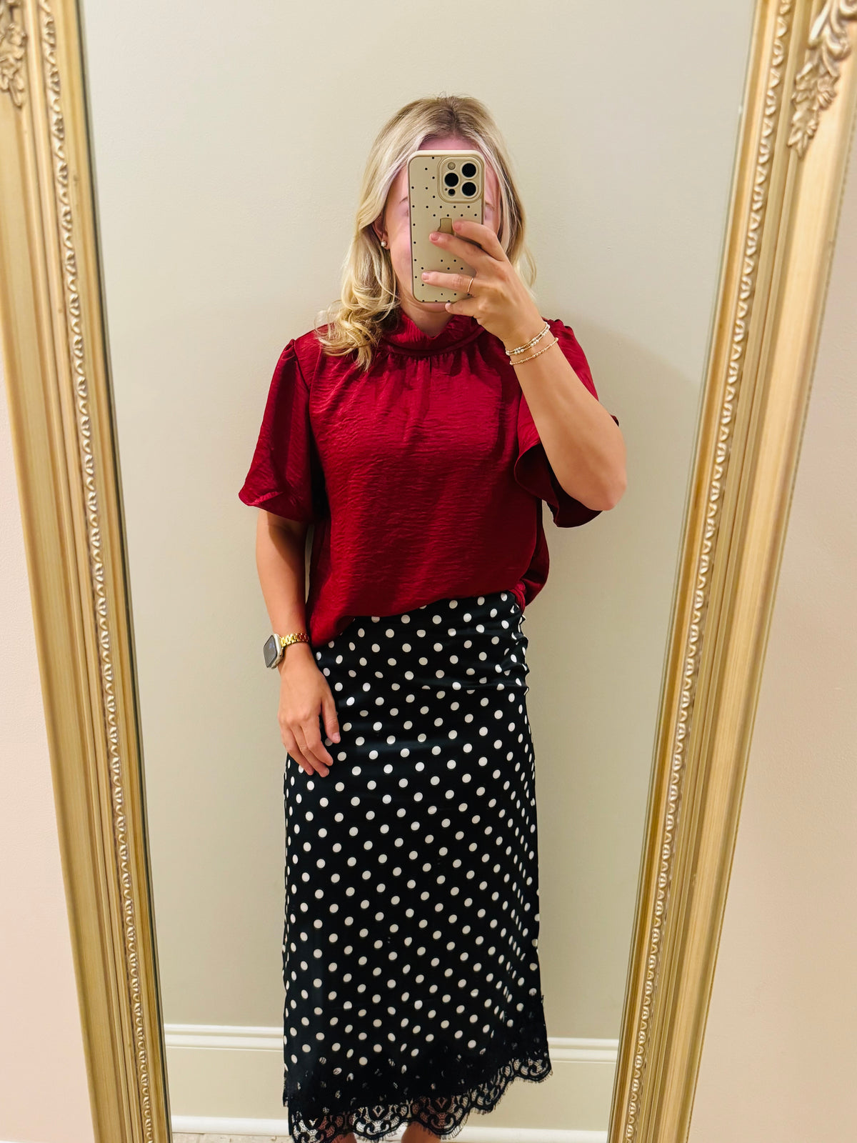 Satin Red Blouse