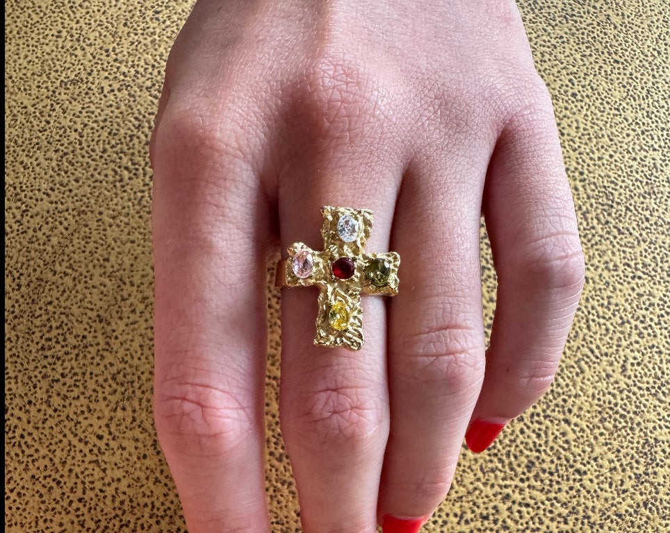 Multi Color Stone Ring( water resistant)