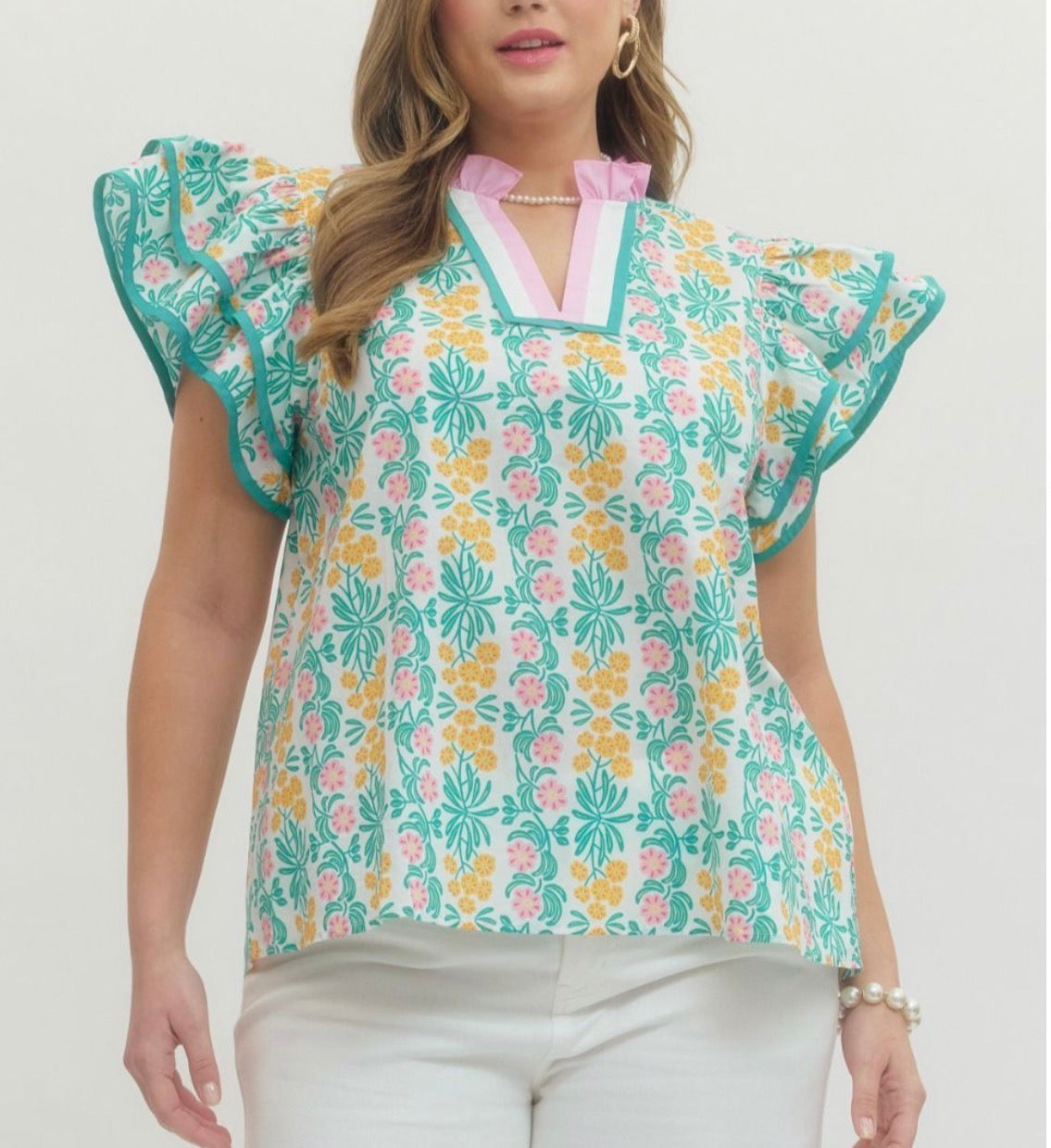 Plus Size Colorful Blouse