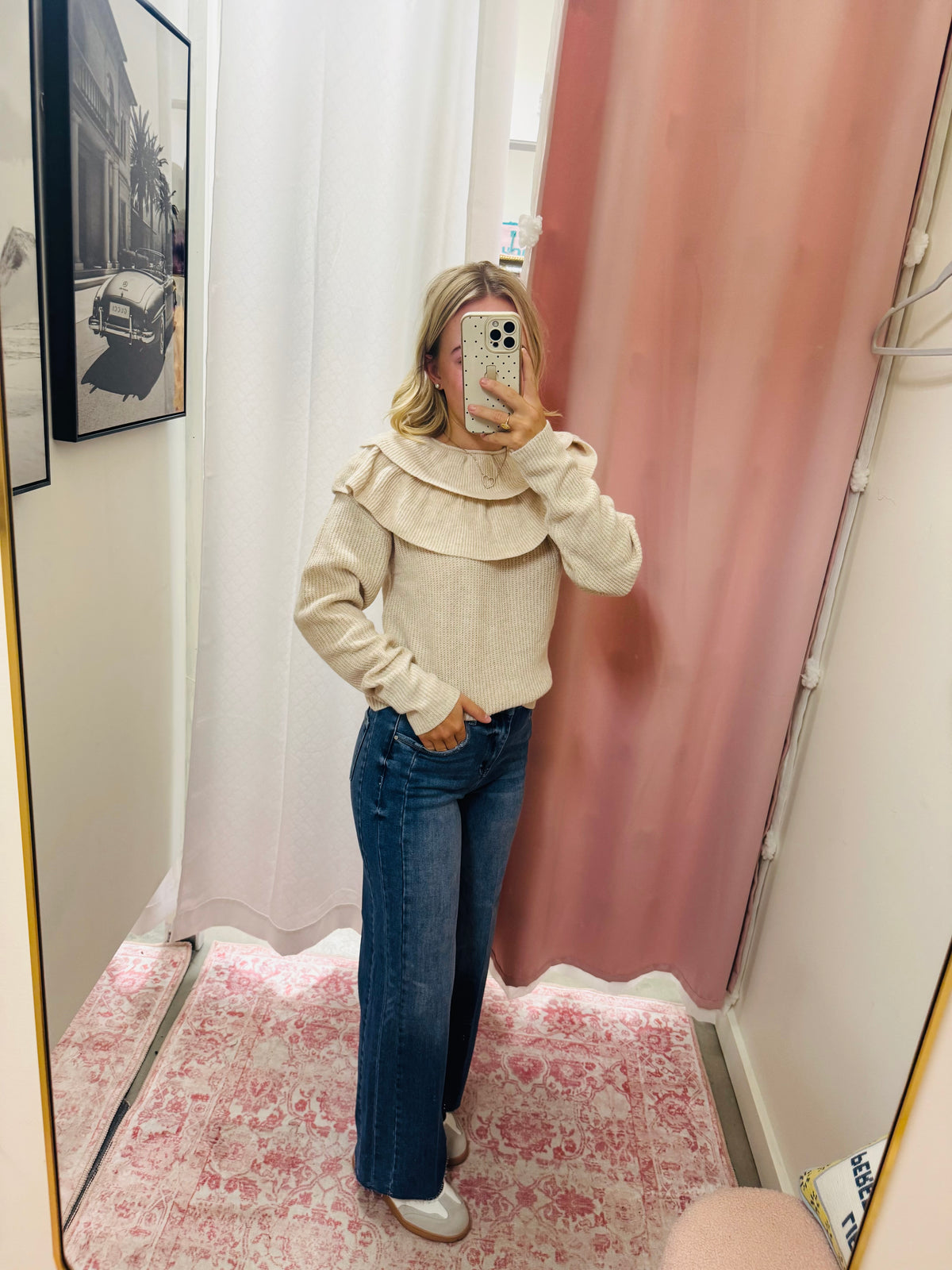 Crop Wide Side Seam Jeans