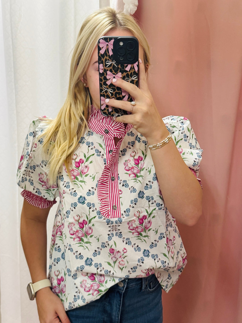 Cream Pattern Top