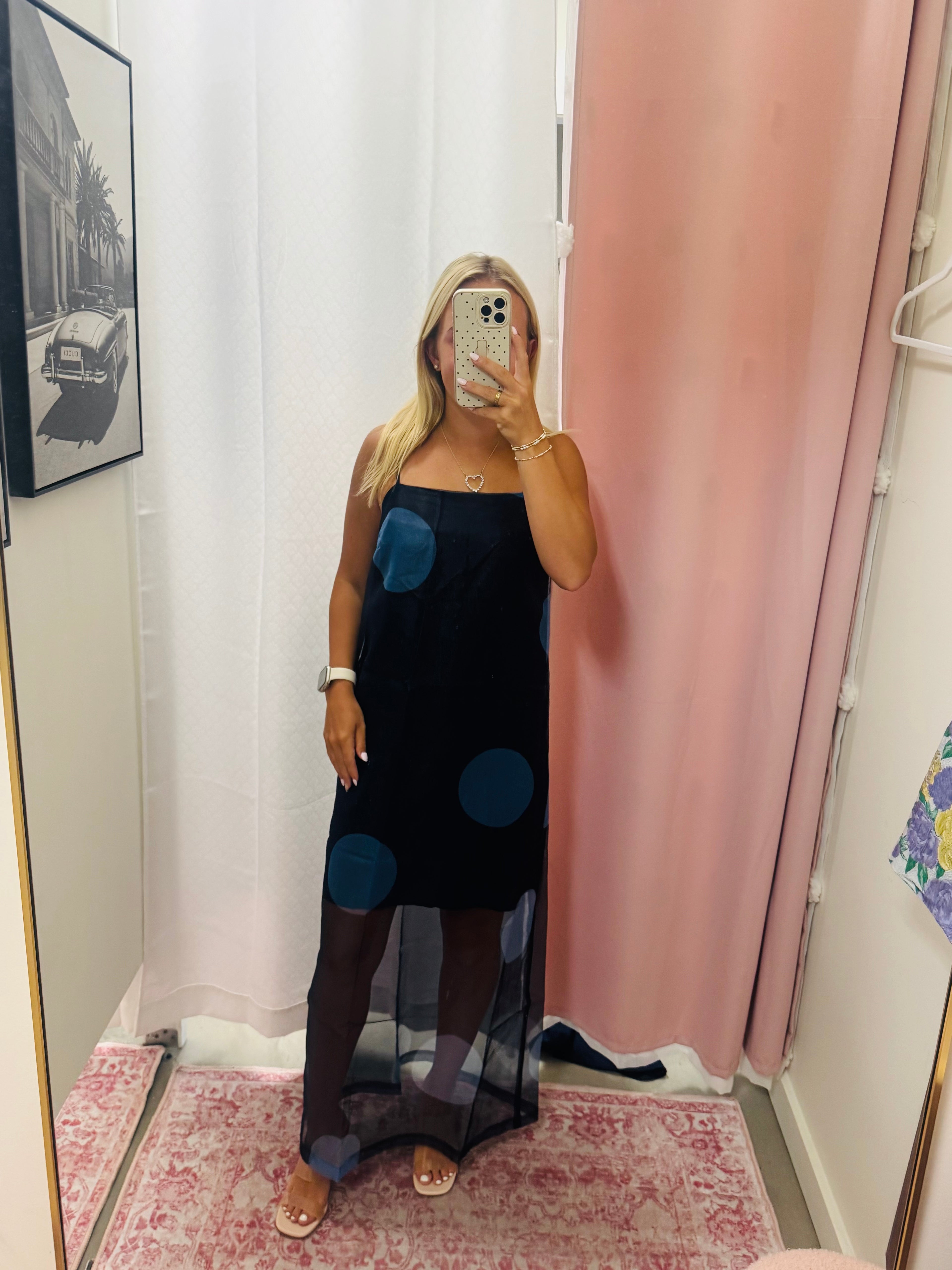 Navy Sheer Overlay Maxi