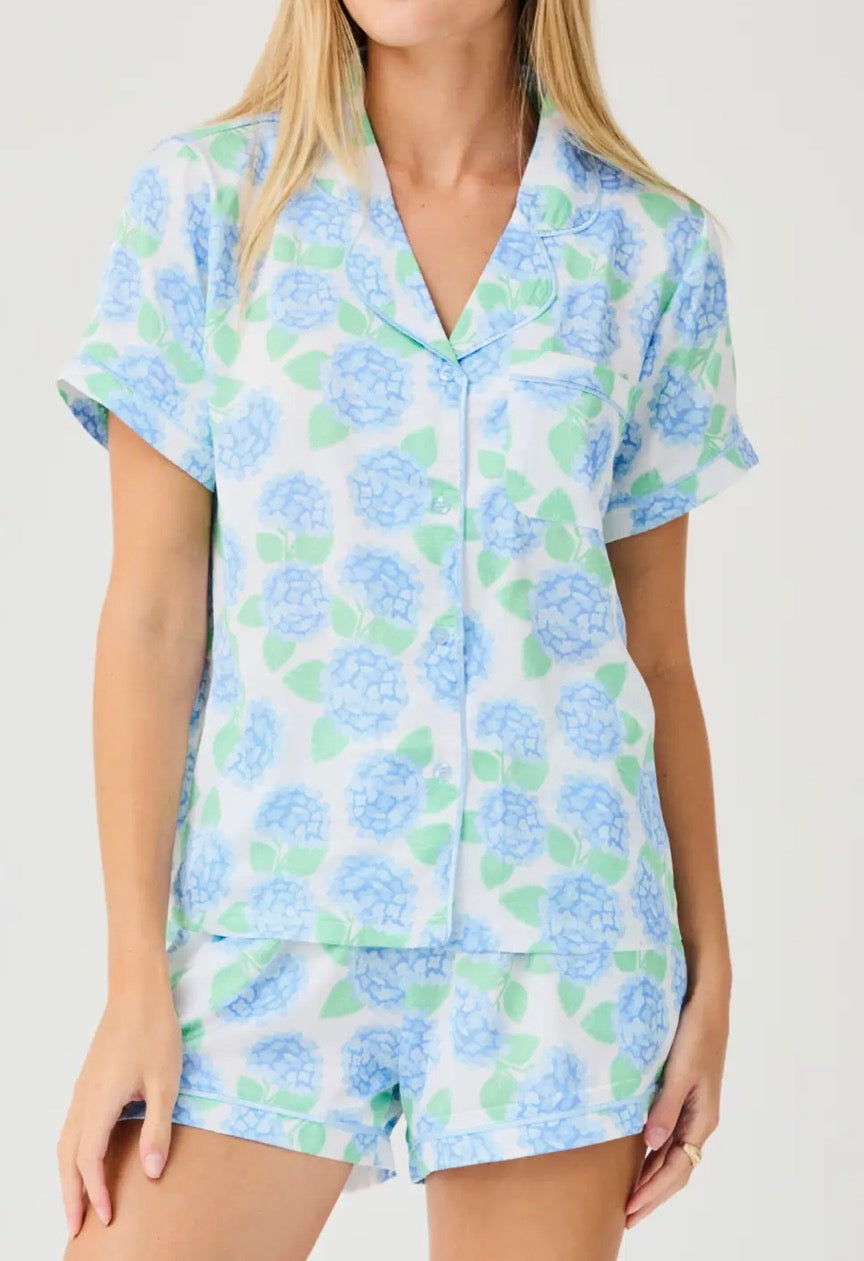 Mary Square Satin Hydrangea PJs