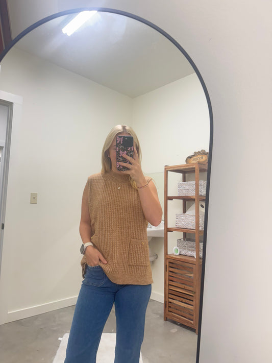 Camel Knitted Vest