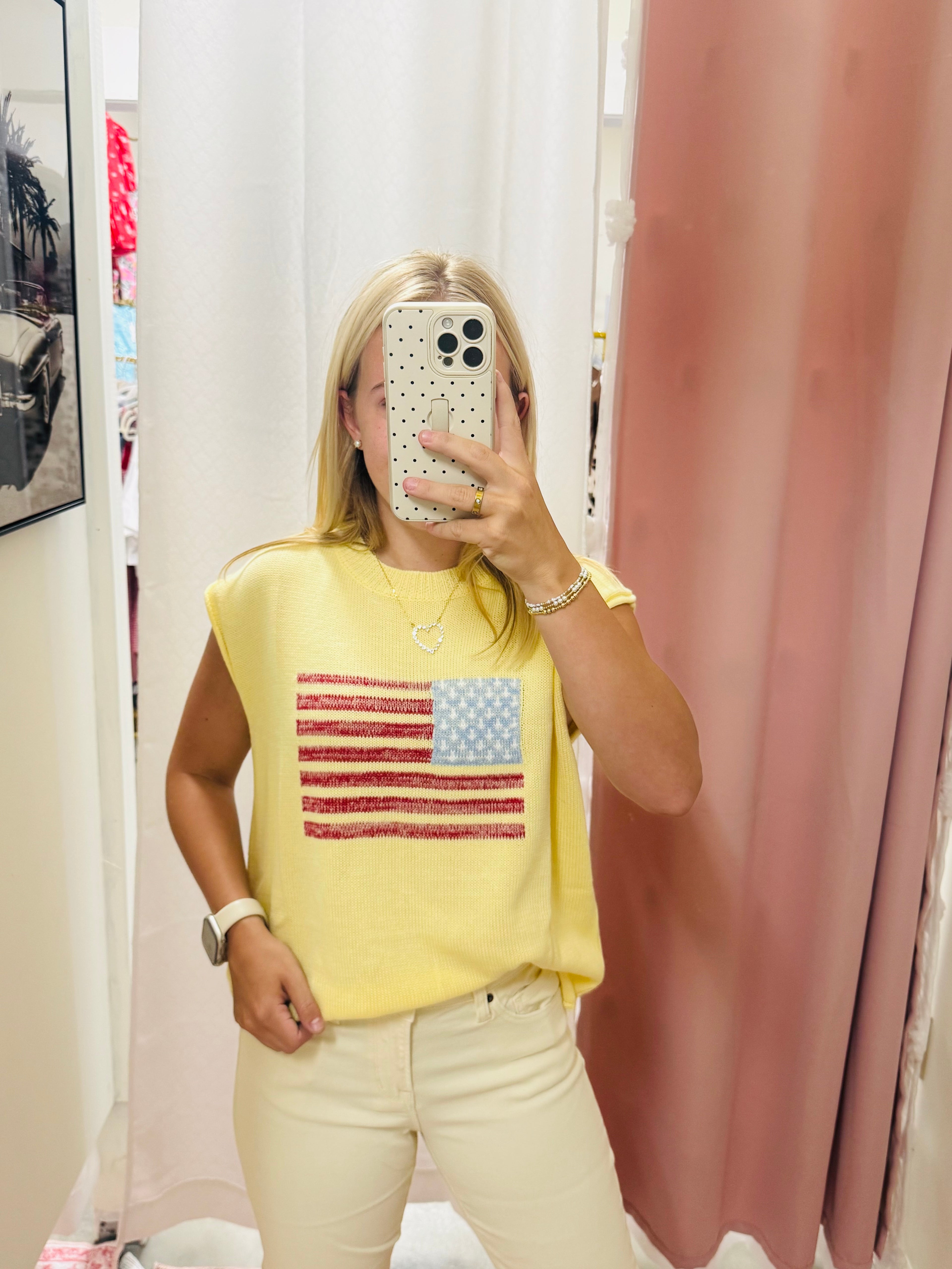 Lemon Flag Knit Top