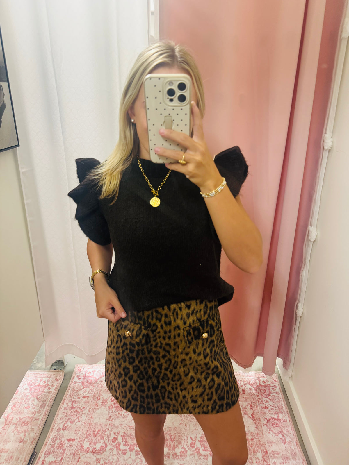 Woven Leopard Skort