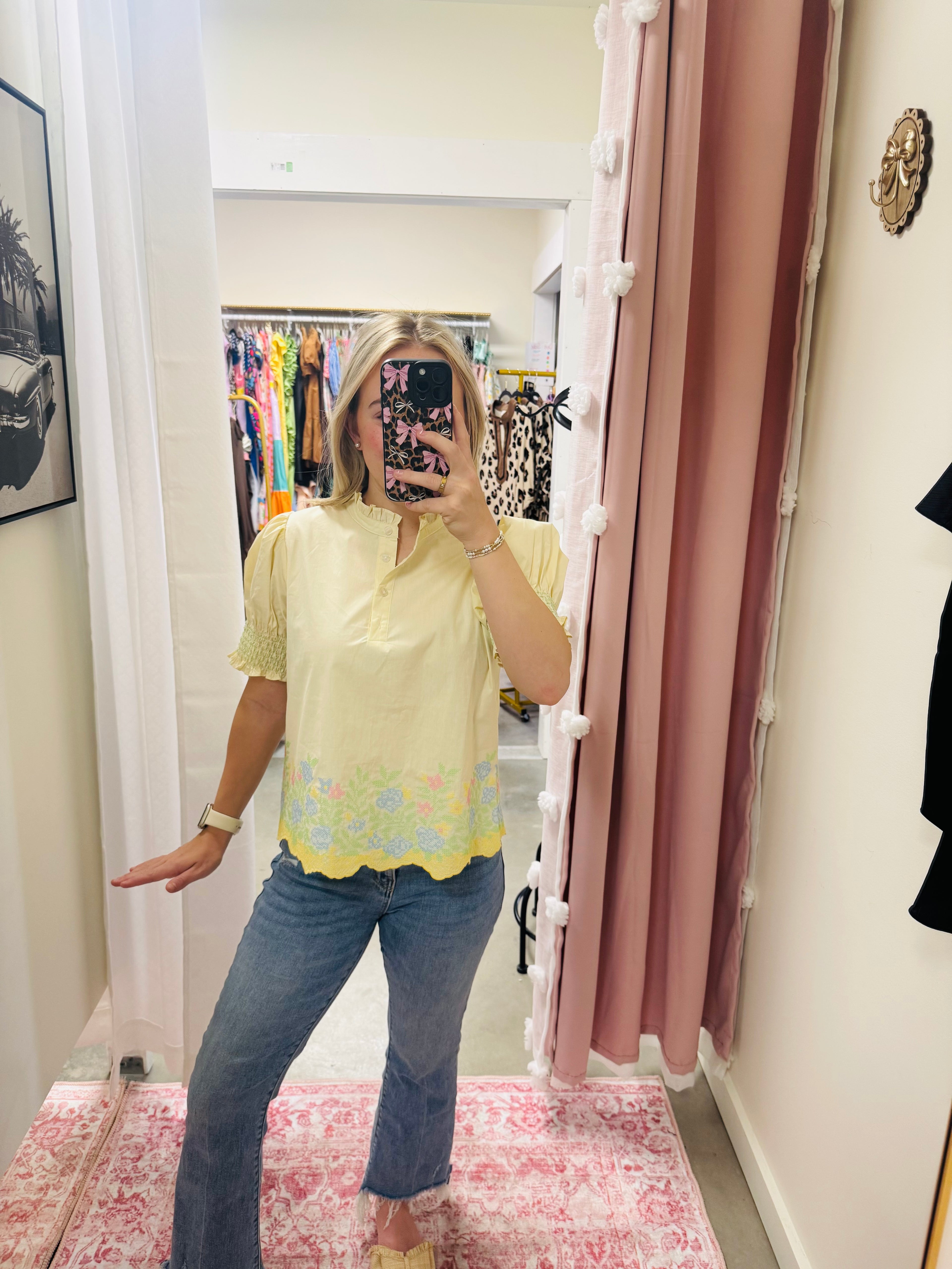 Floral Smocked Spring Blouse