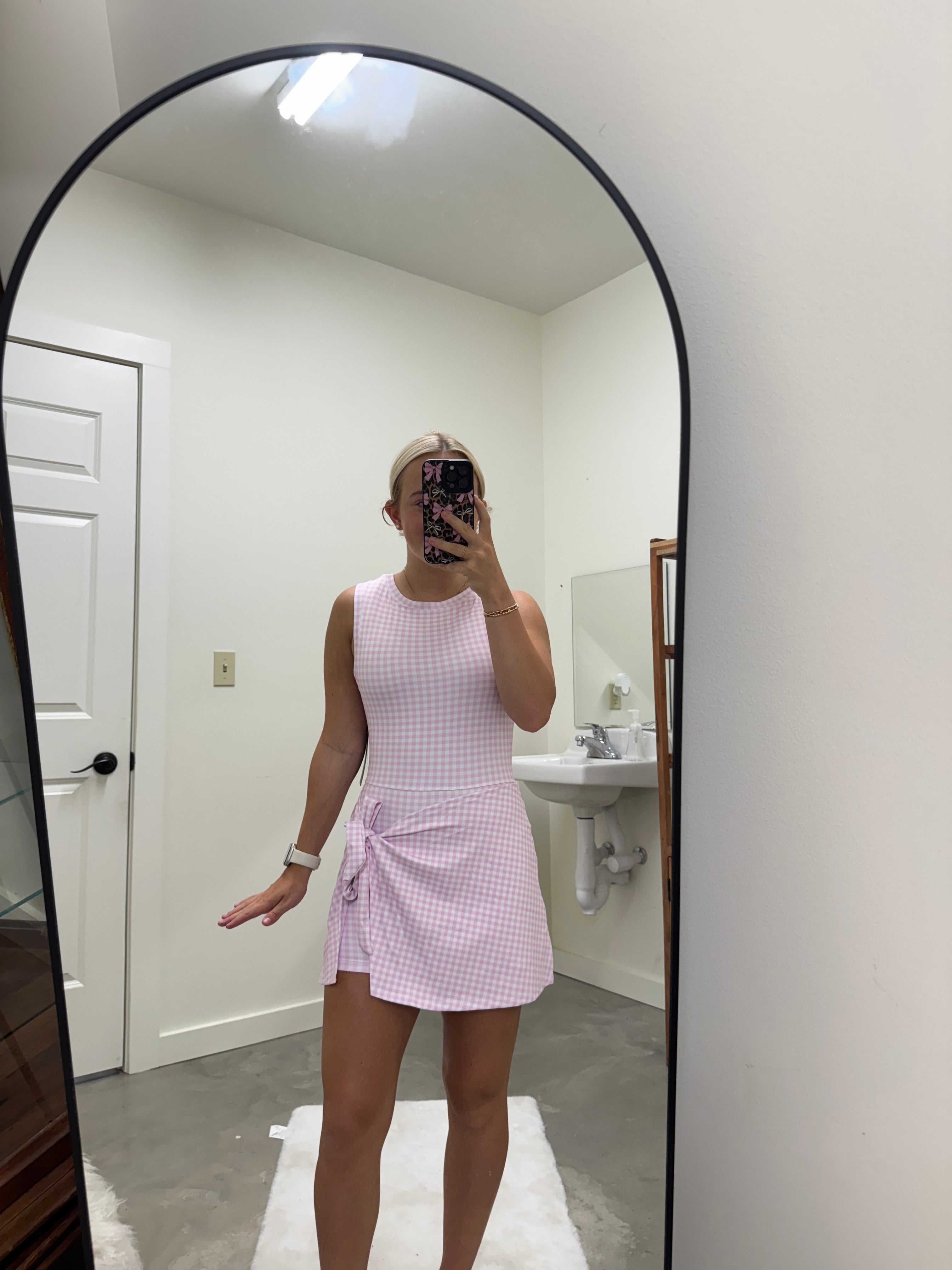 Pink Gingham Athletic Dress