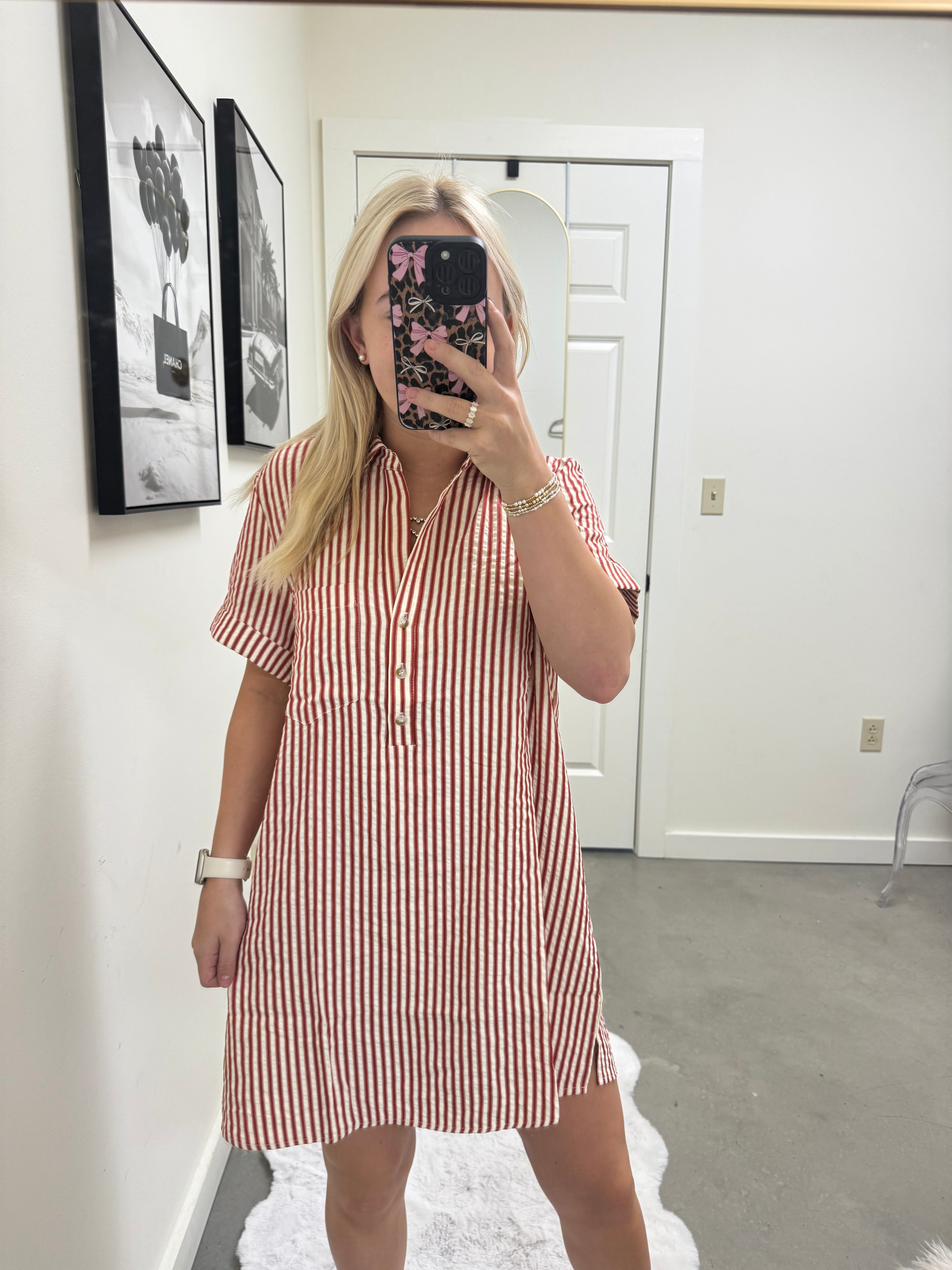Red Striped Dress