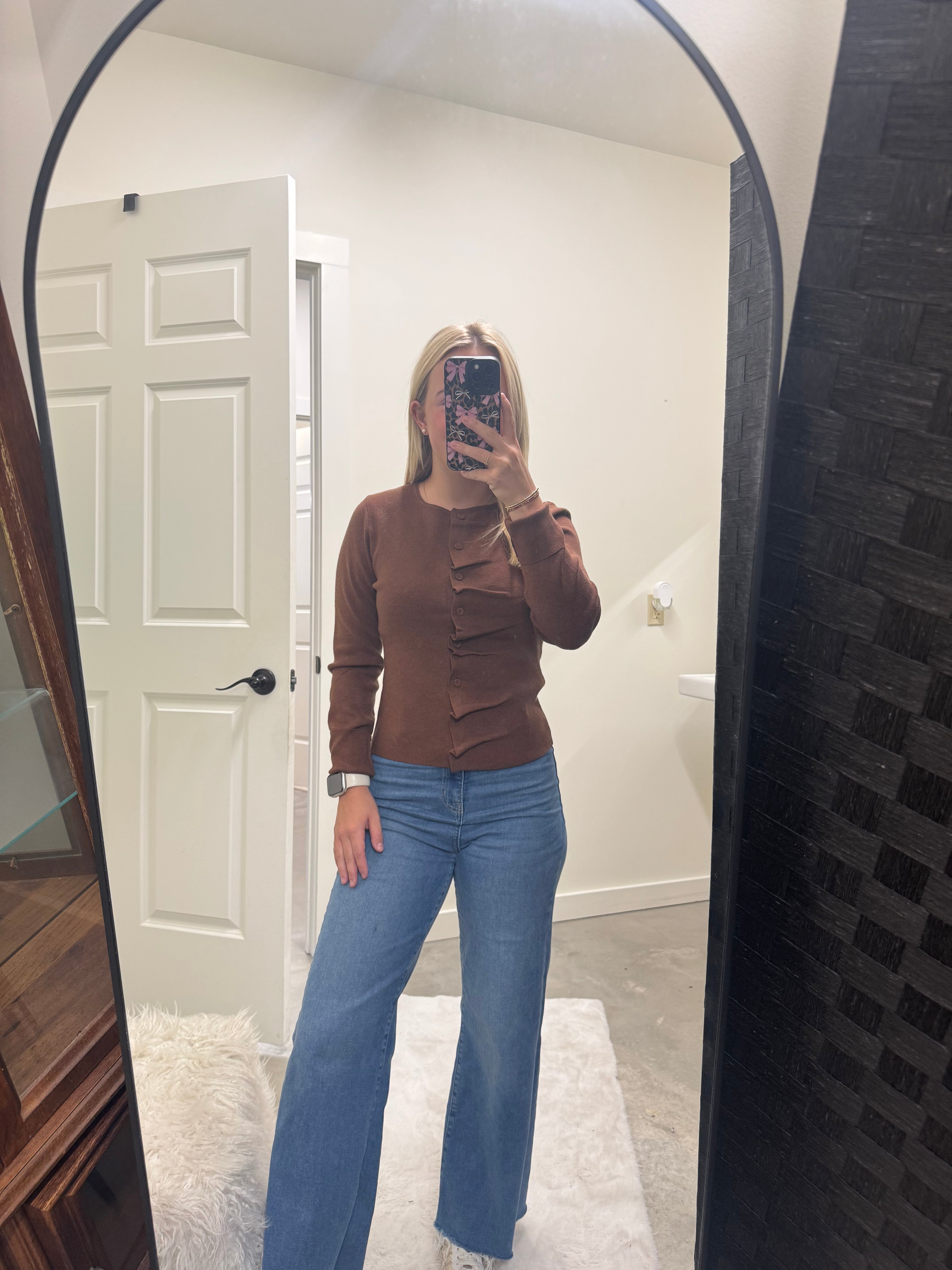 Brown Ruched Sweater