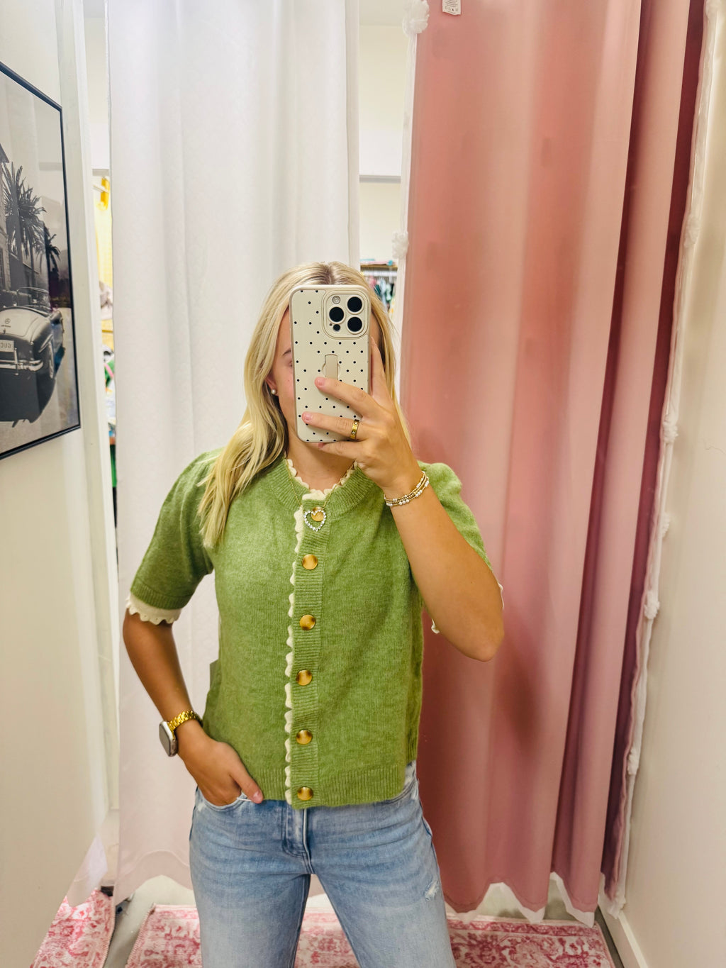 Green Button Up Sweater