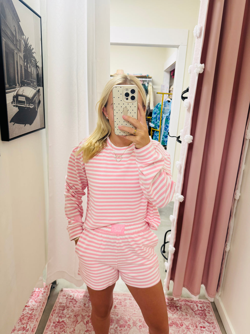 Pink Long Sleeve Stripe Top