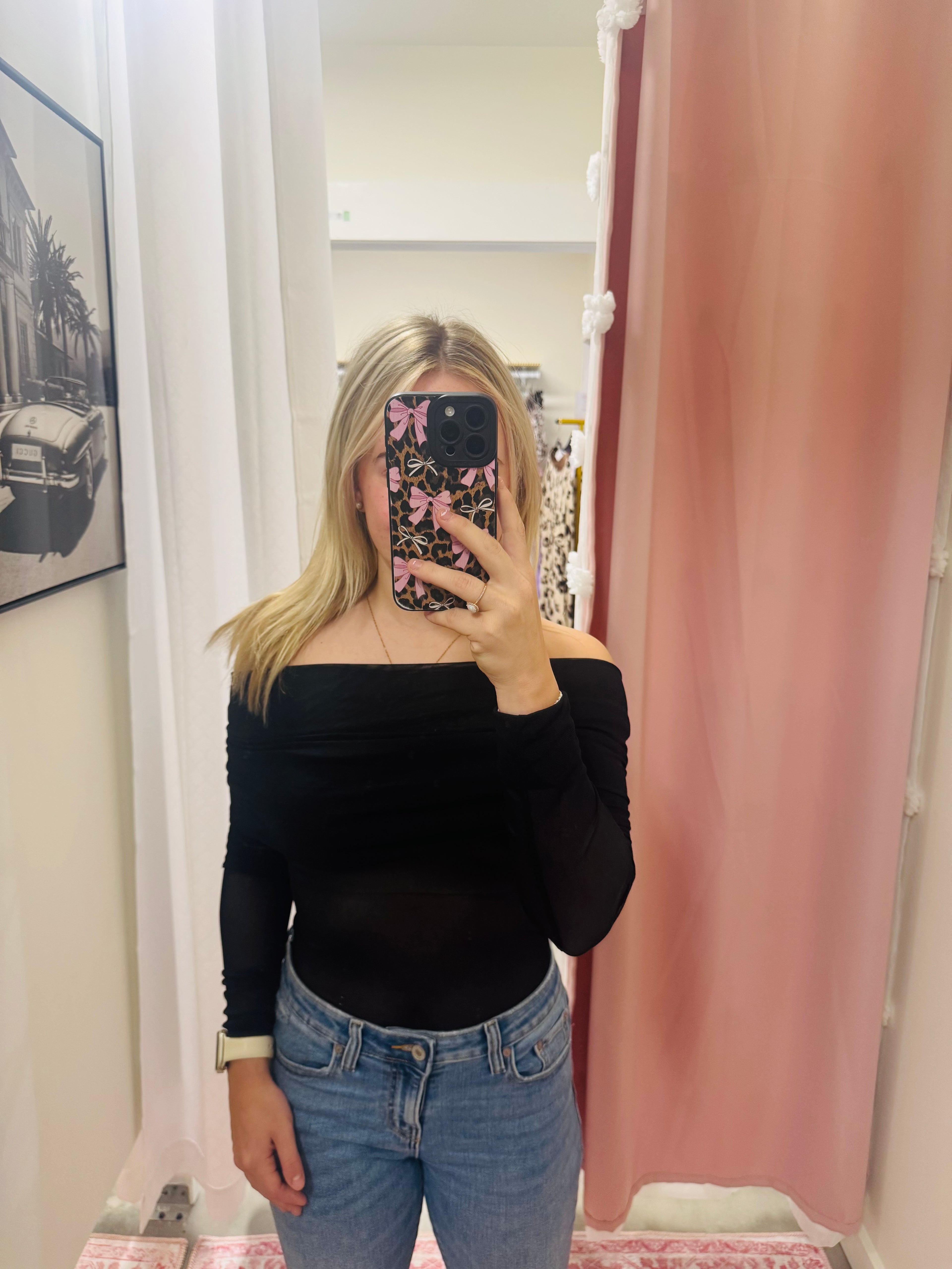 Sheer Mesh Fold Over Top