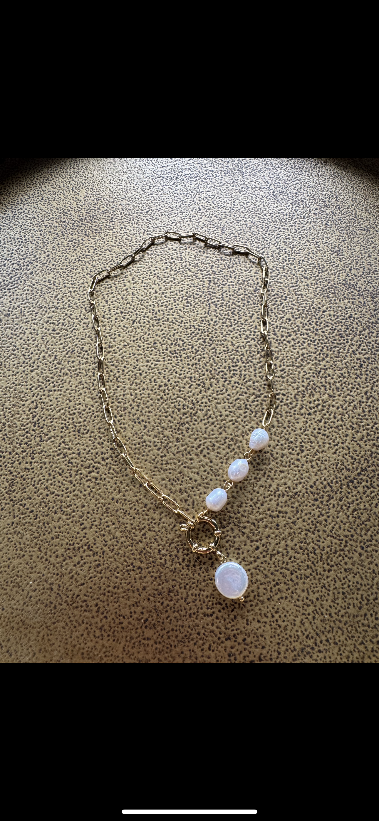 Drop Pearl Necklace(water resistant)