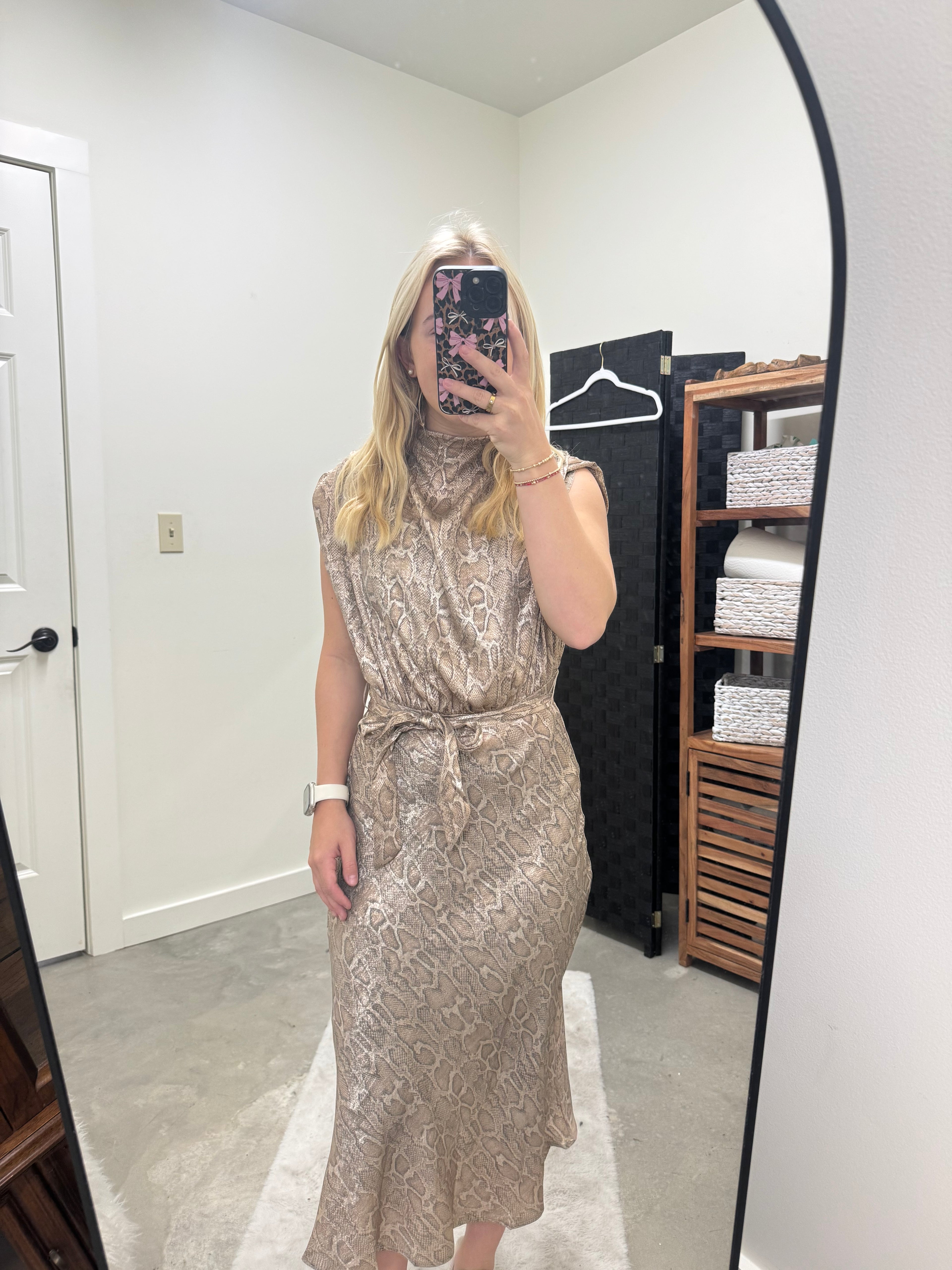 Champagne Snake Skin Mini Dress