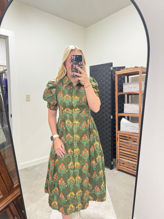 Green Floral Maxi Dress