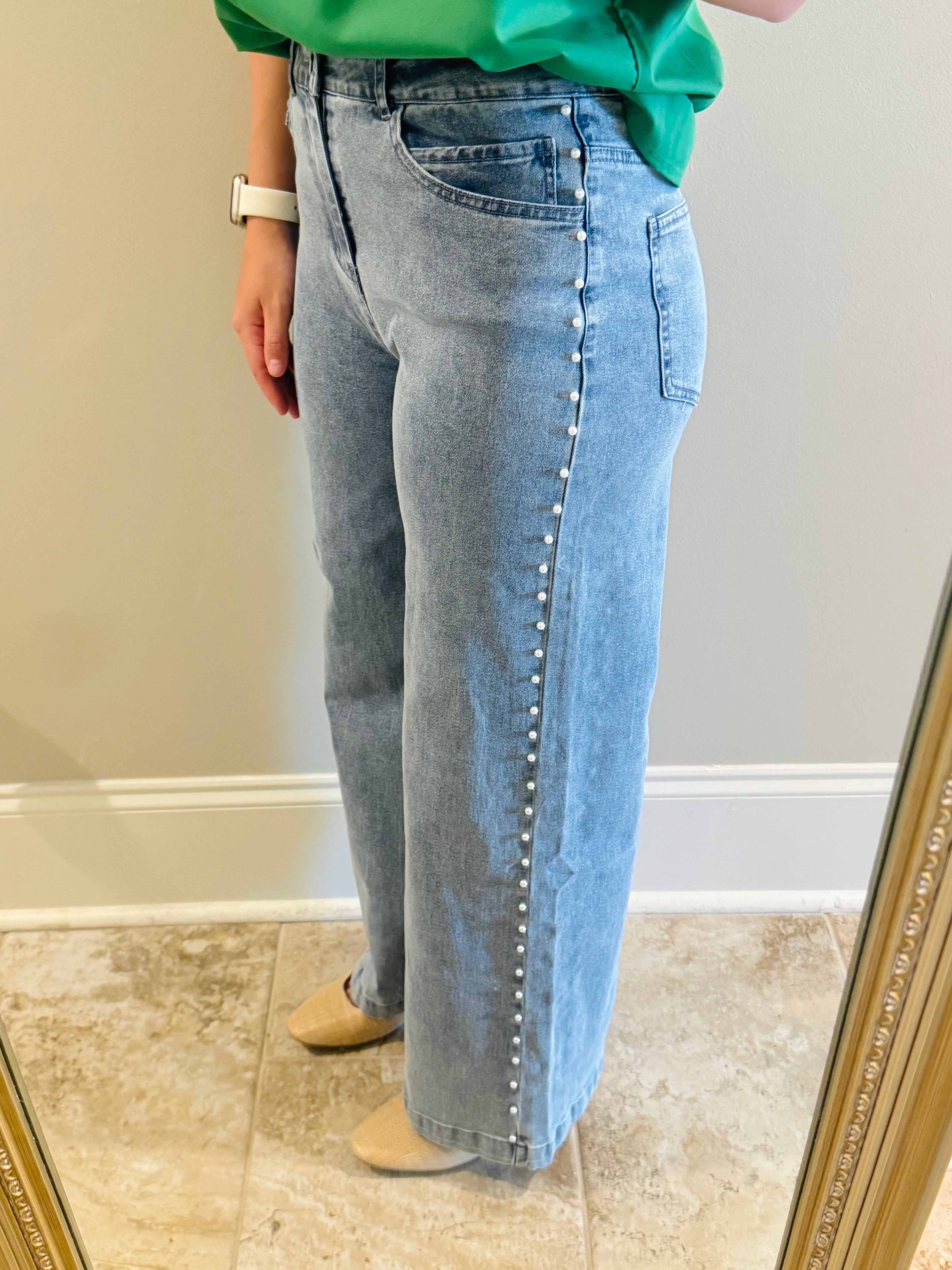 Blue Denim Pearl Jeans