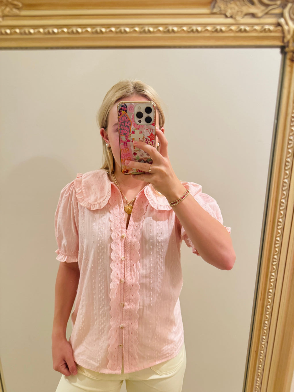 Babydoll Pink Collar Top