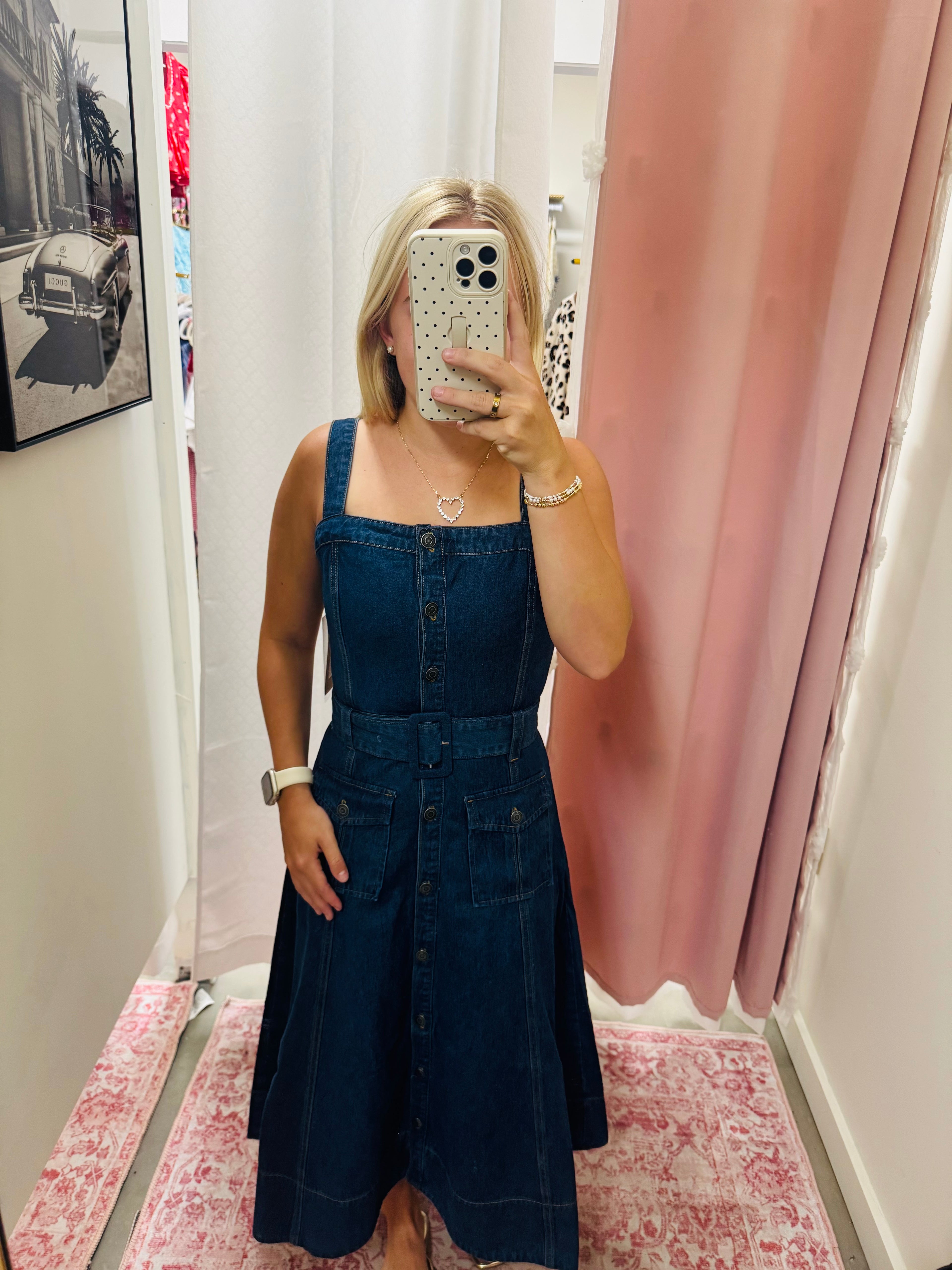 Maxi Denim Dress With Belt