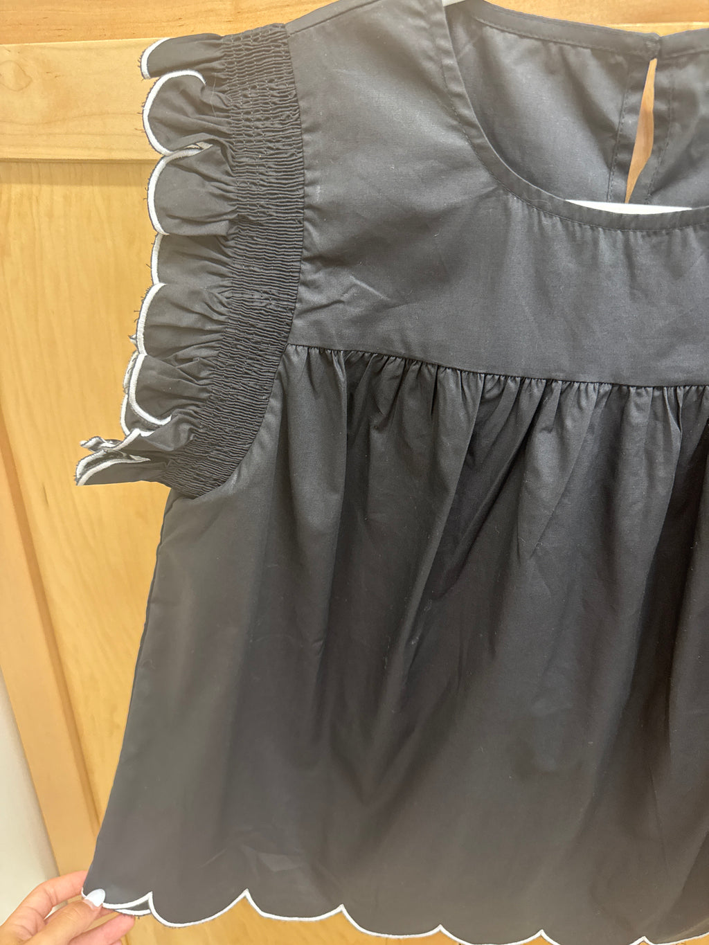 Black Scalloped Edge Top