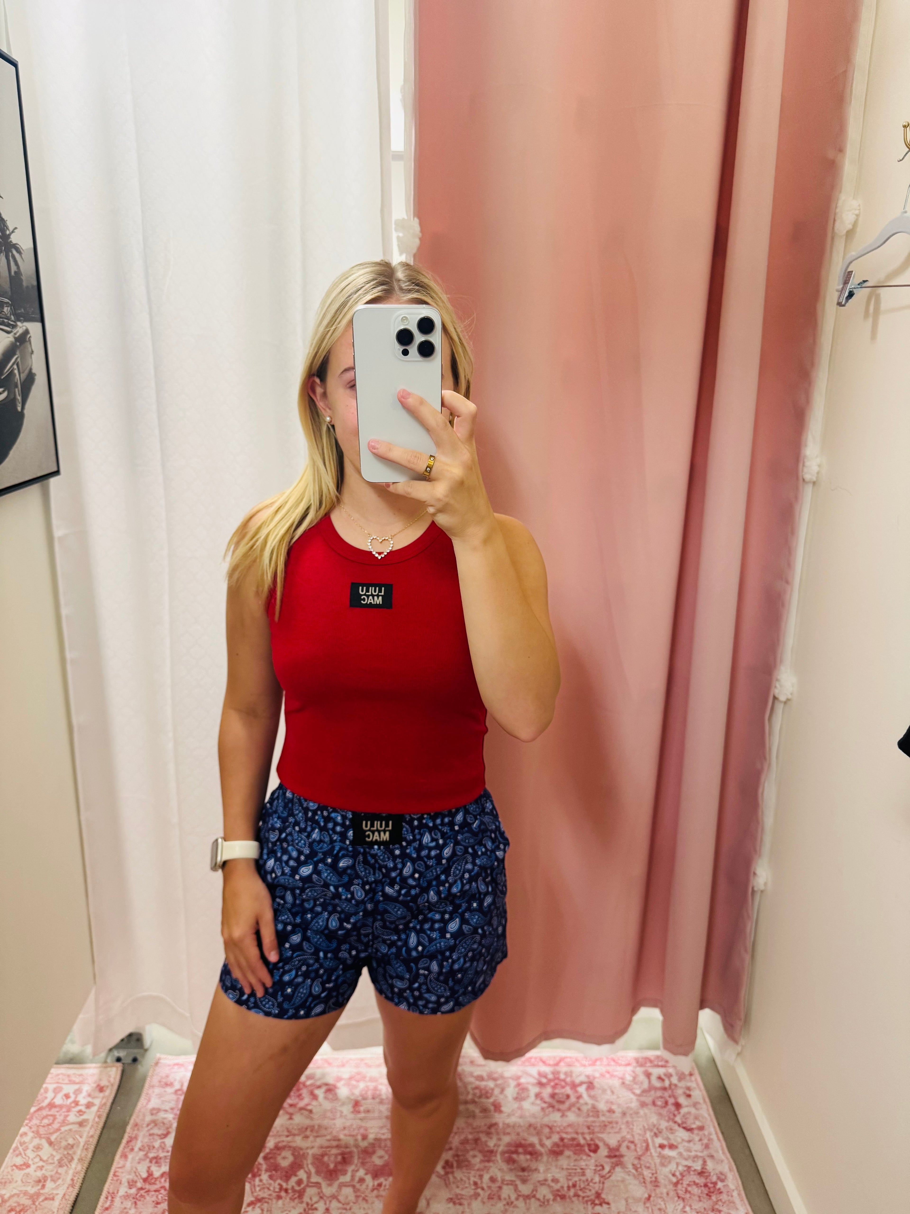 Blue Paisley Printed Shorts